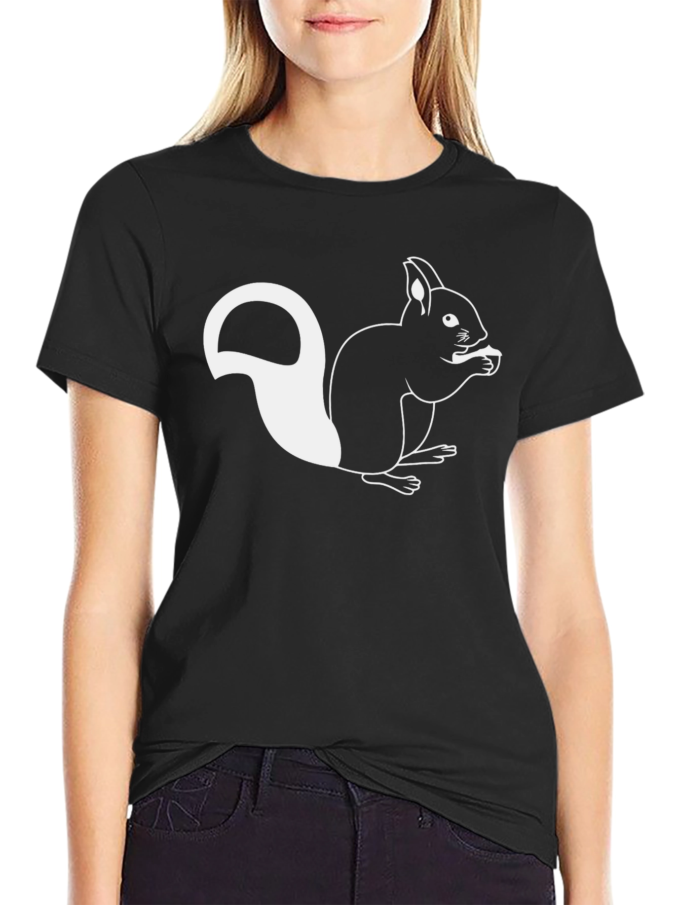 Black Squirrel Graphic Tee - Black Cotton Blend view 2