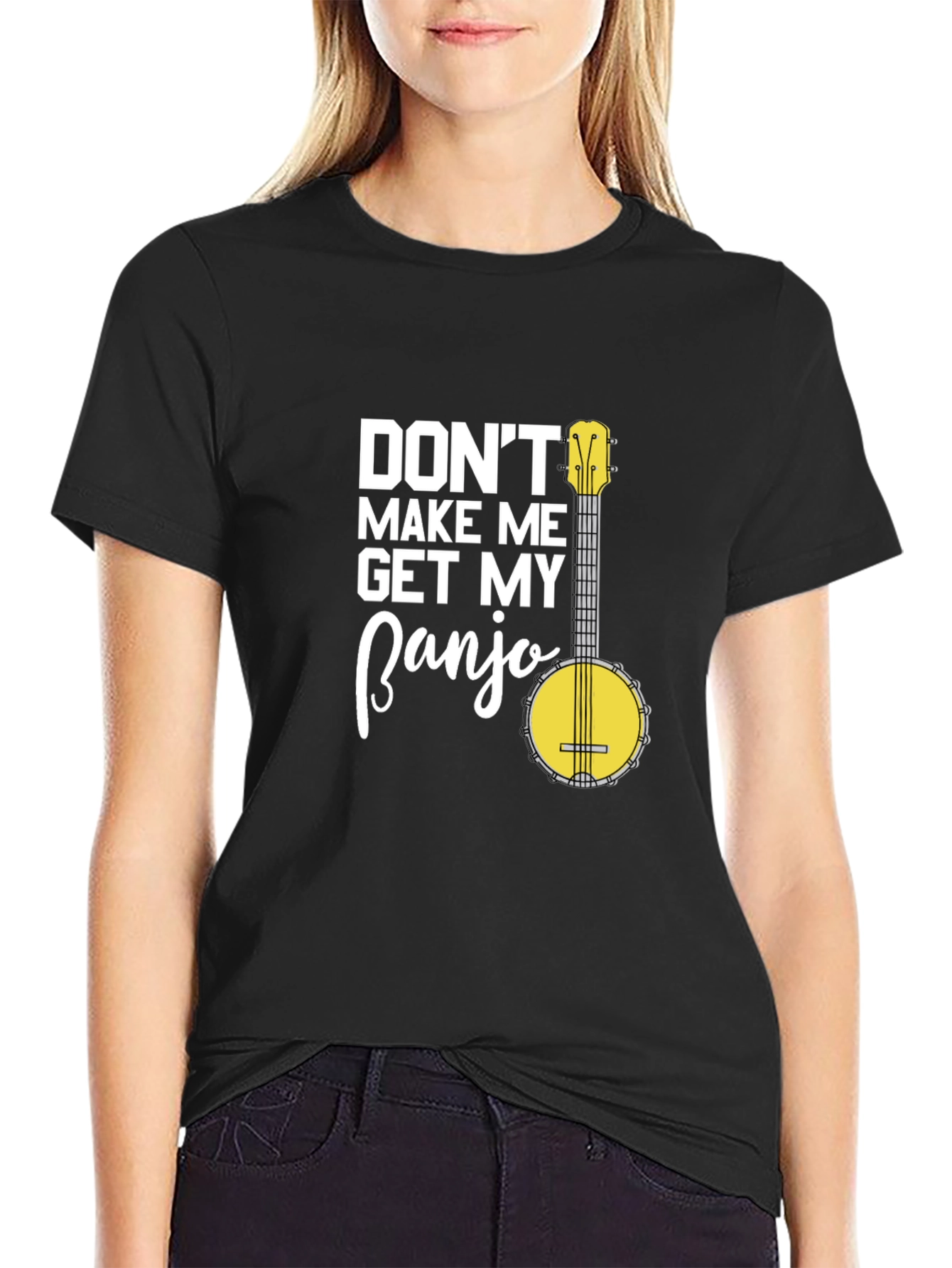 Black Don't Make Me Get My Banjo Graphic T-Shirt view 2