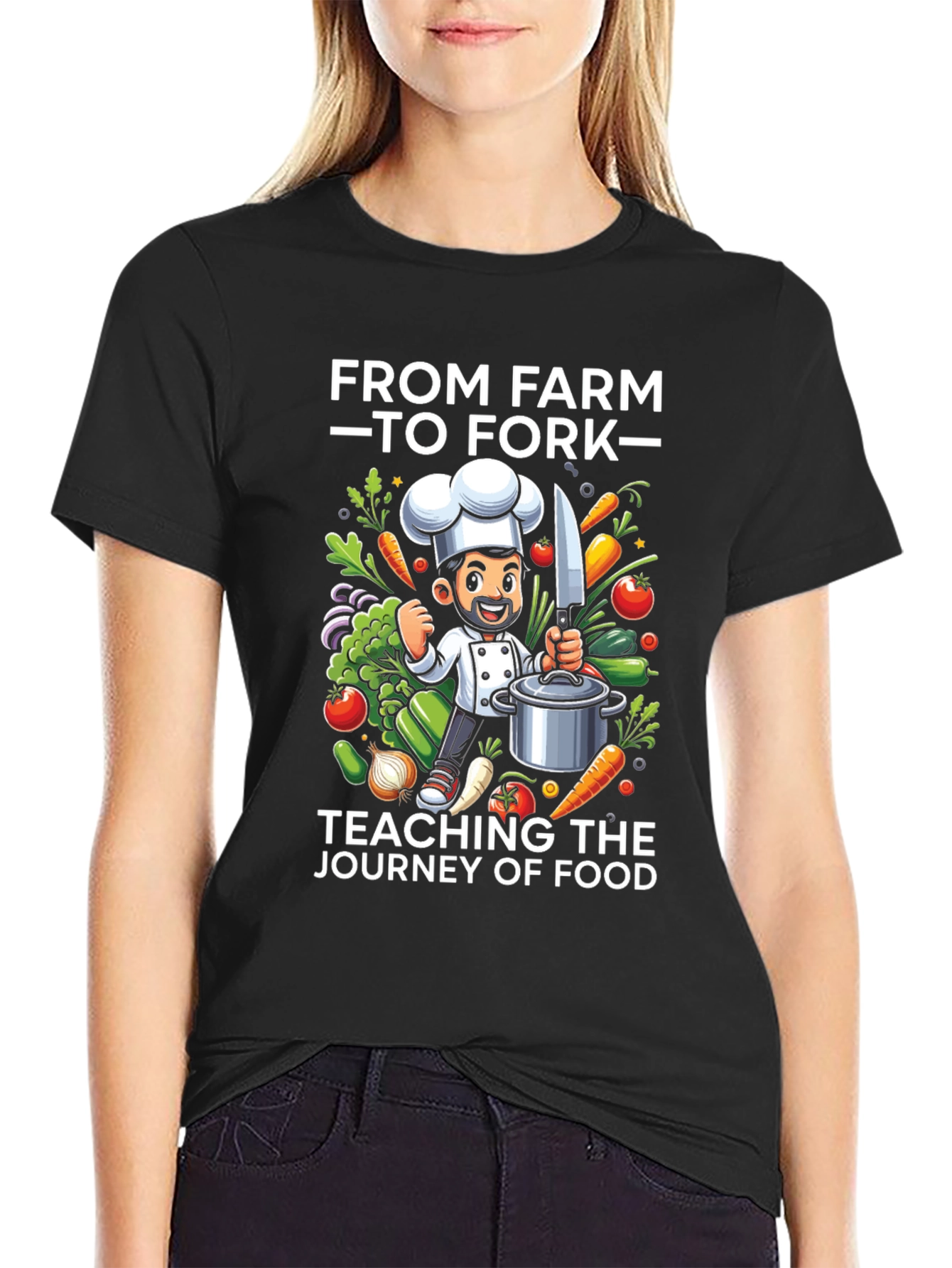 Farm to Fork Chef T-Shirt - Food Journey Teaching Tee - 2