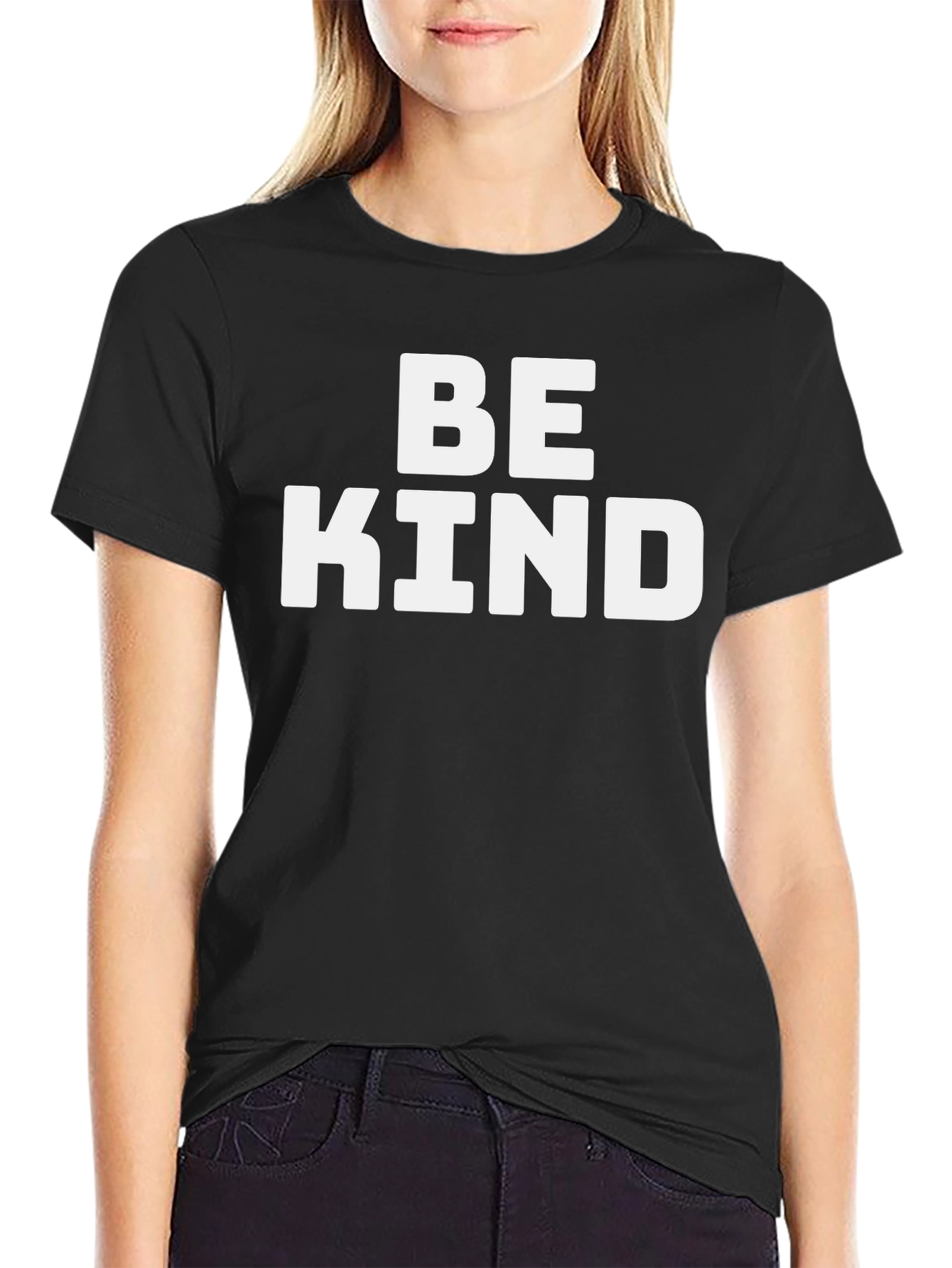 Black Be Kind Graphic Tee - Soft Cotton Blend Shirt view 2