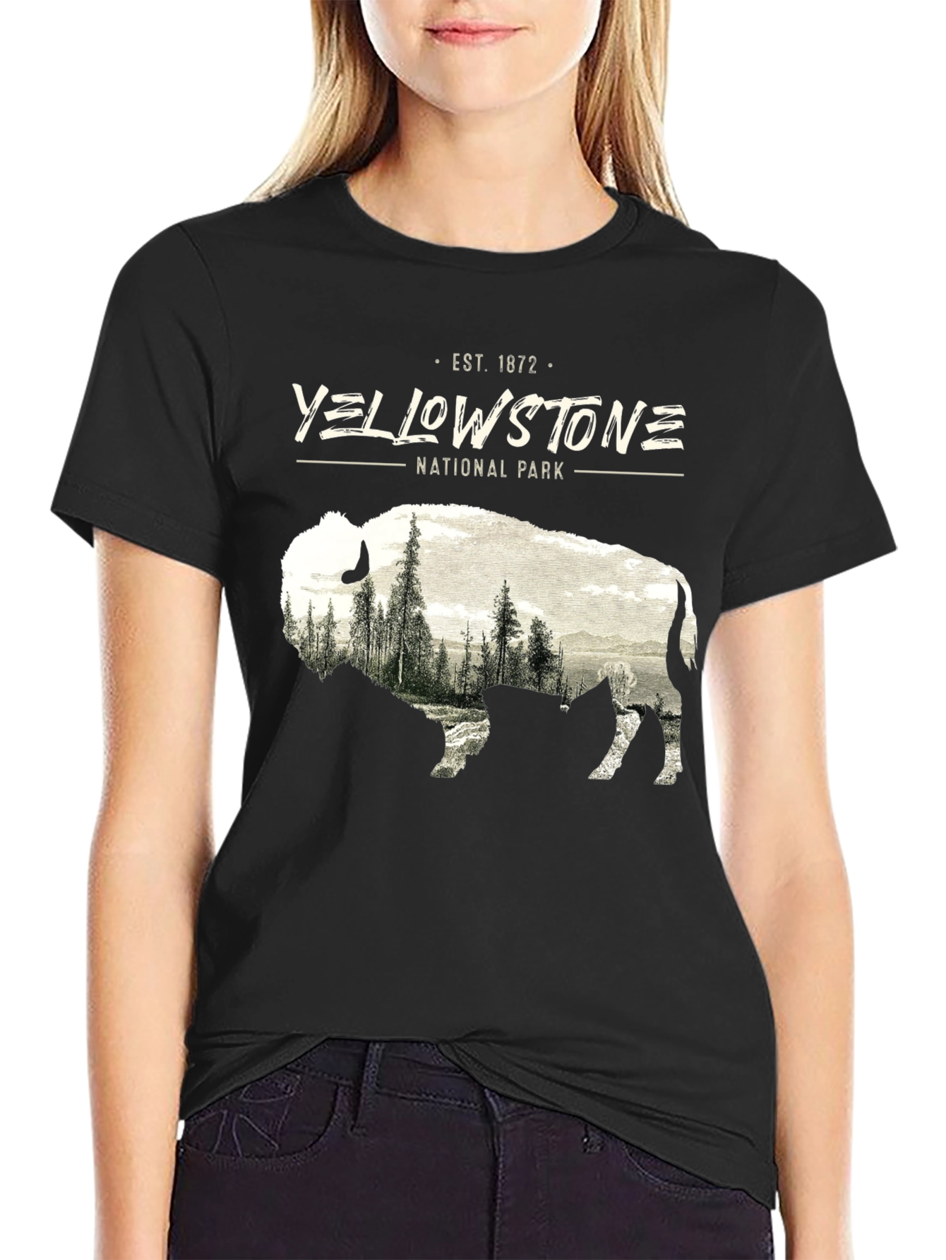 Yellowstone National Park Bison Graphic Tee - Est. 1872 - 2