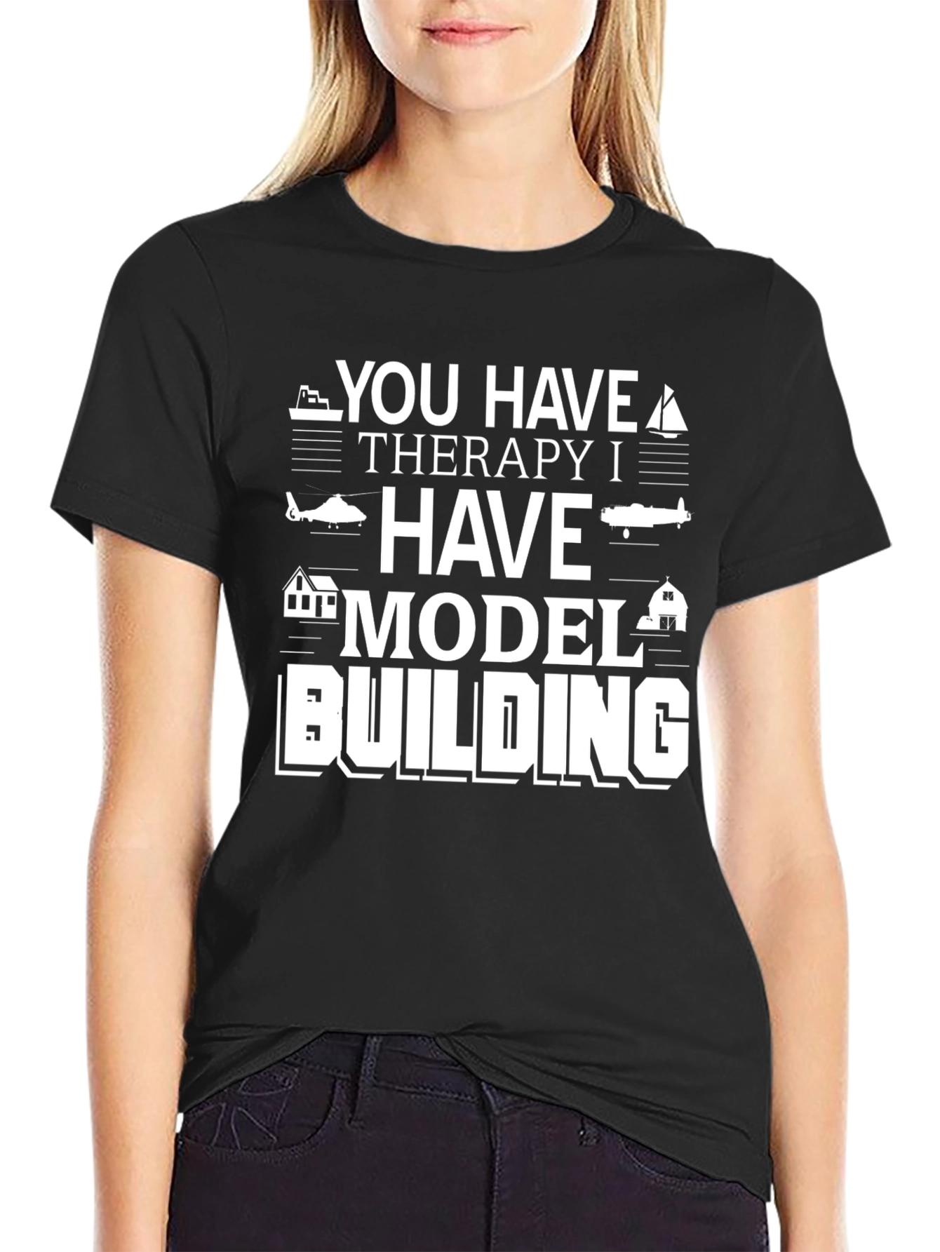 Black Model Building Therapy T-Shirt view 2