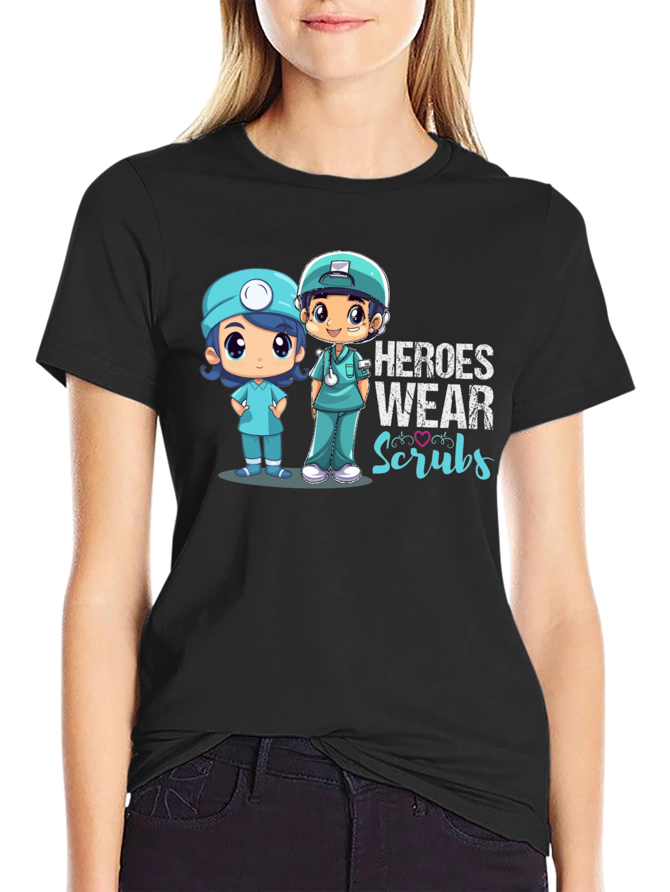 Black Heroes Wear Scrubs T-Shirt view 2