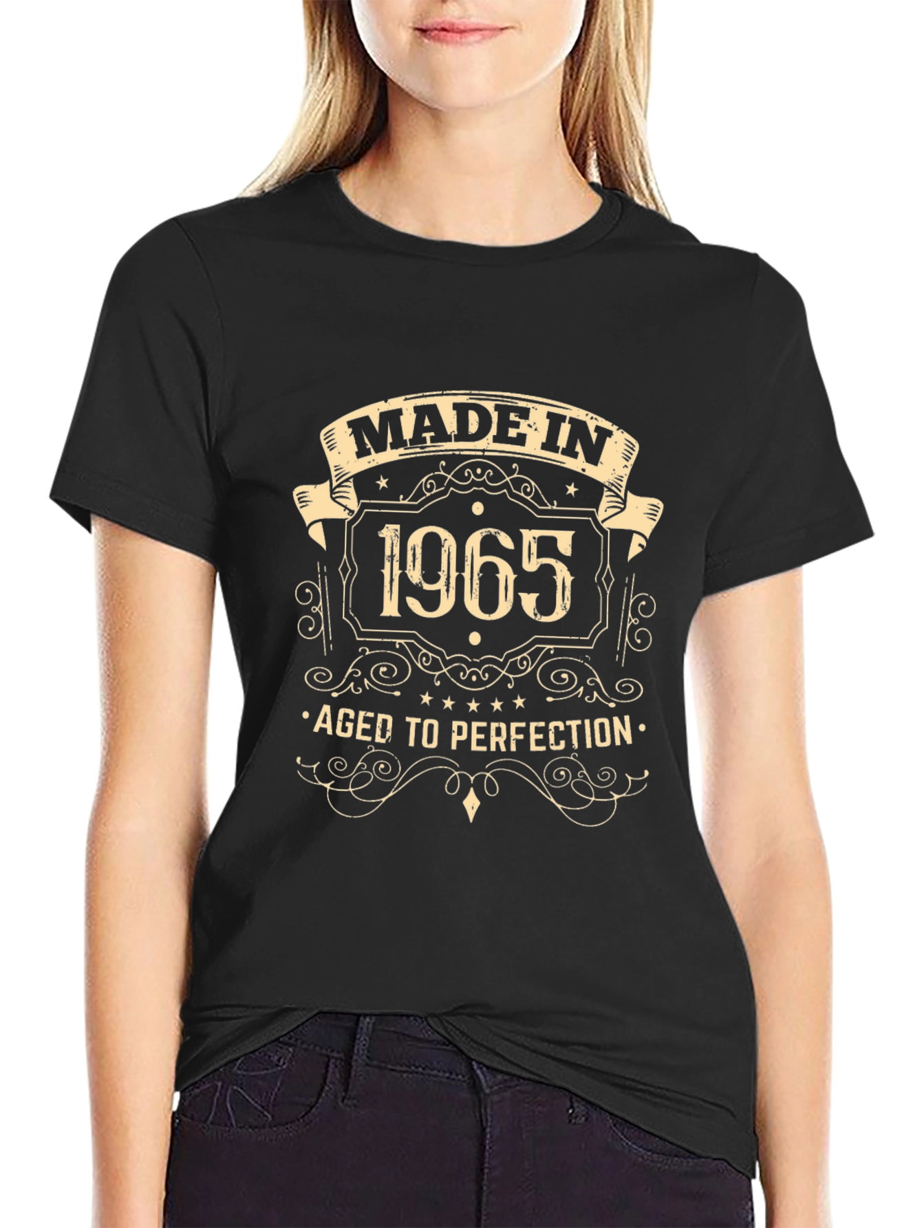 Black Made in 1965 Aged to Perfection T-Shirt view 2