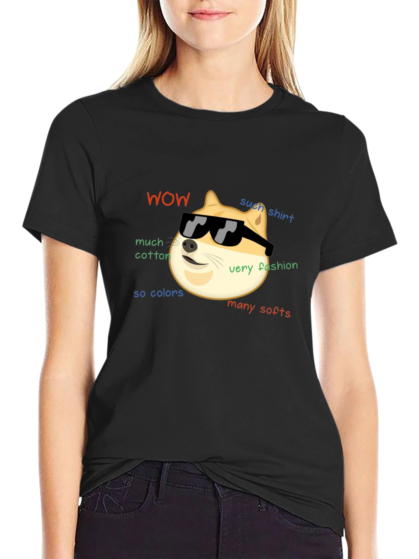 Black Doge Meme T-Shirt - Much Fashion, Very Soft view 2