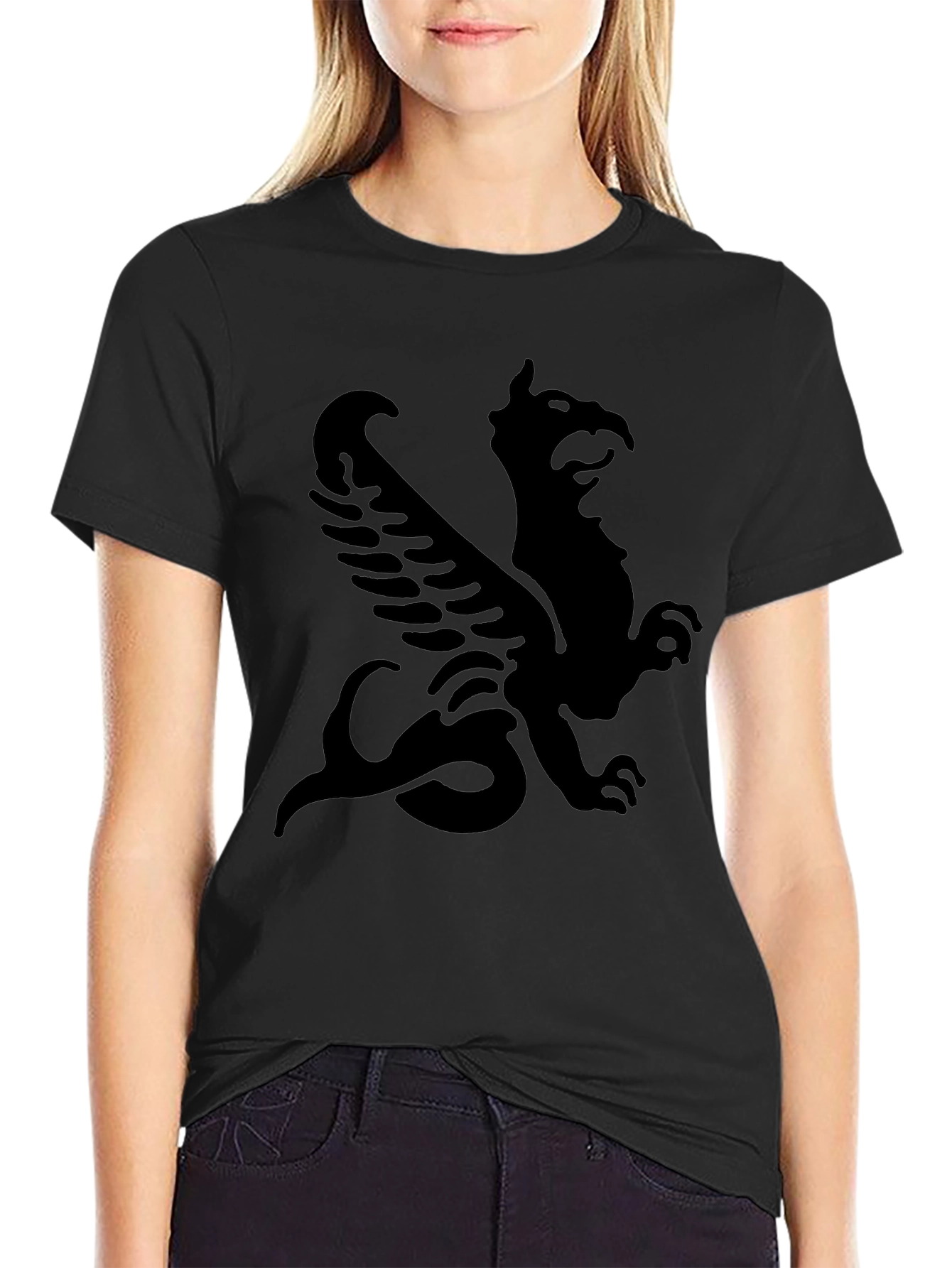 Black Mythical Griffin Black T-Shirt view 2