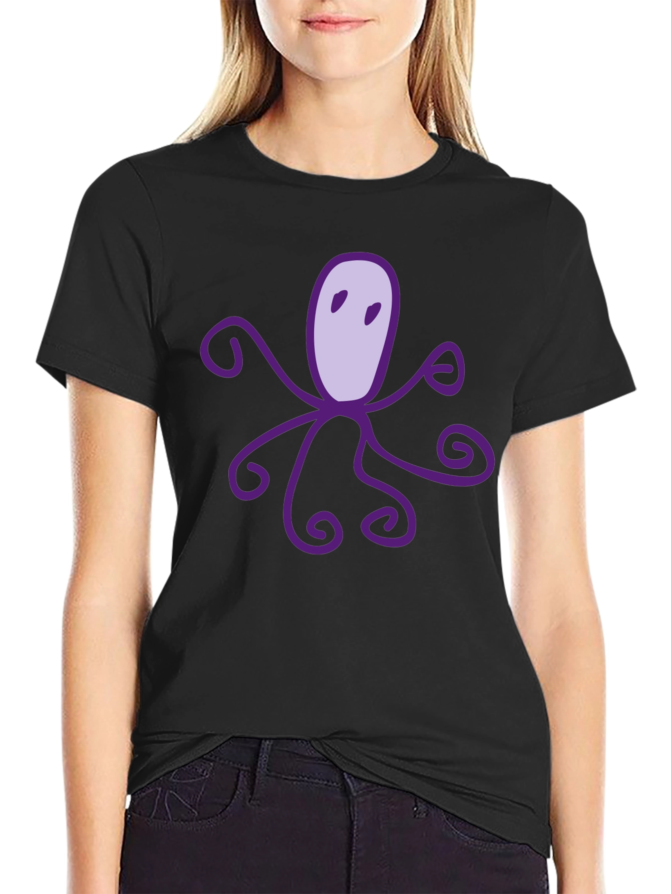 Black Octopus Graphic T-Shirt - Soft Cotton Tee view 2