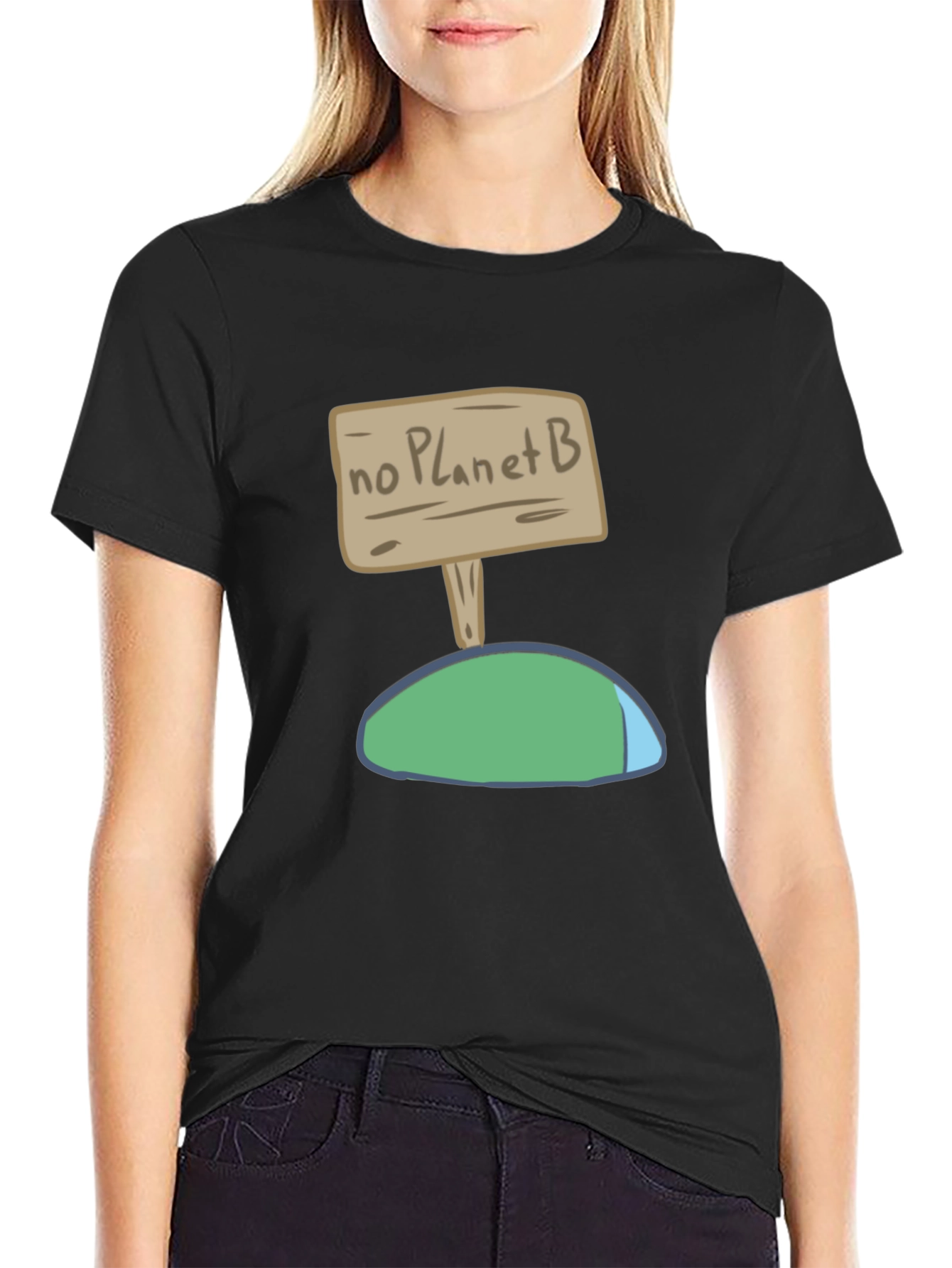 Black No Planet B Graphic Tee - Eco-Friendly Fashion view 2
