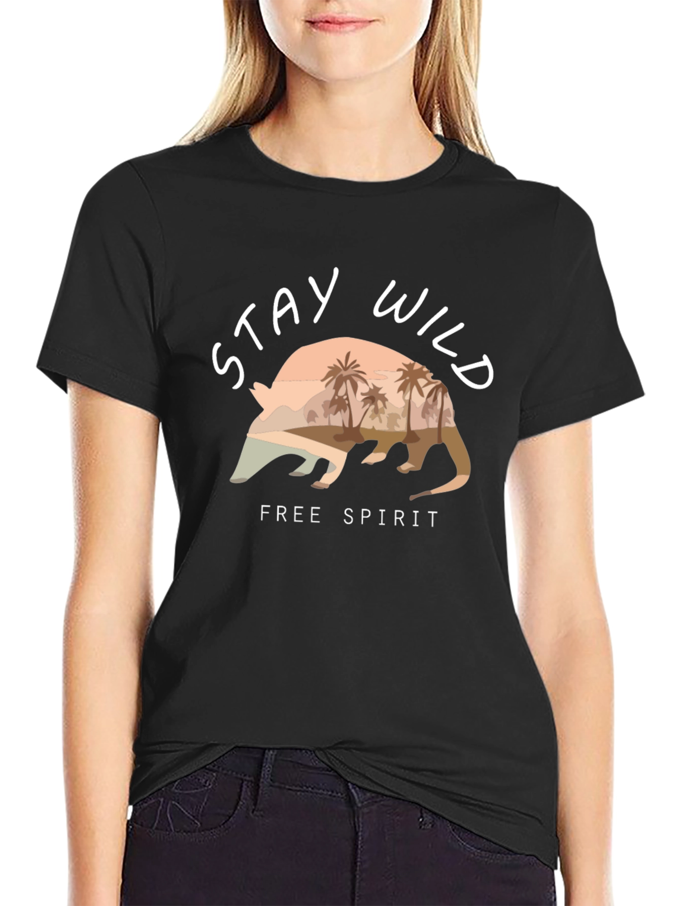 Black Stay Wild Free Spirit Tee view 2