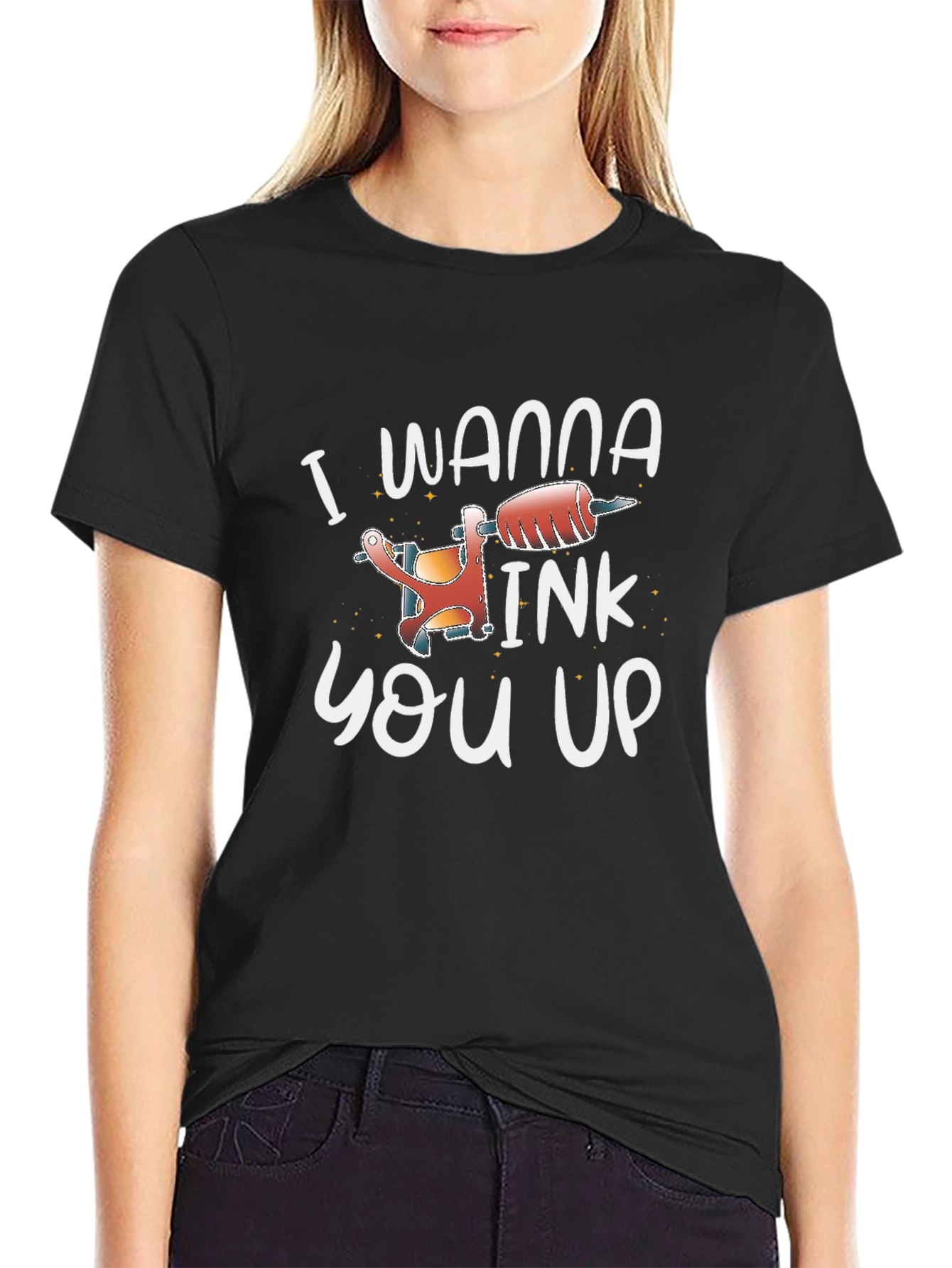 Black I Wanna Ink You Up Tattoo T-Shirt view 2