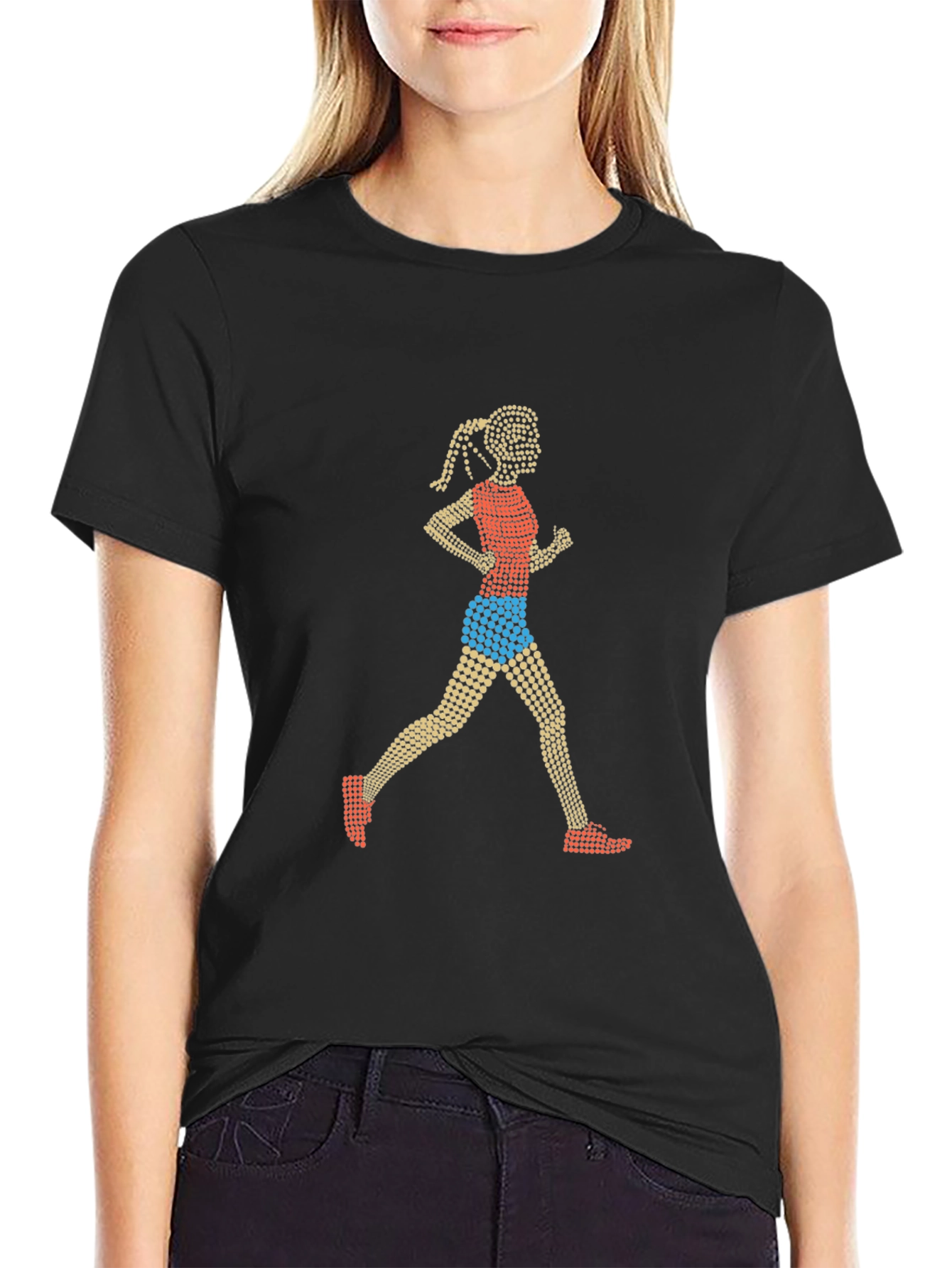 Black Runner Graphic Tee - Stylish & Sporty Design view 2