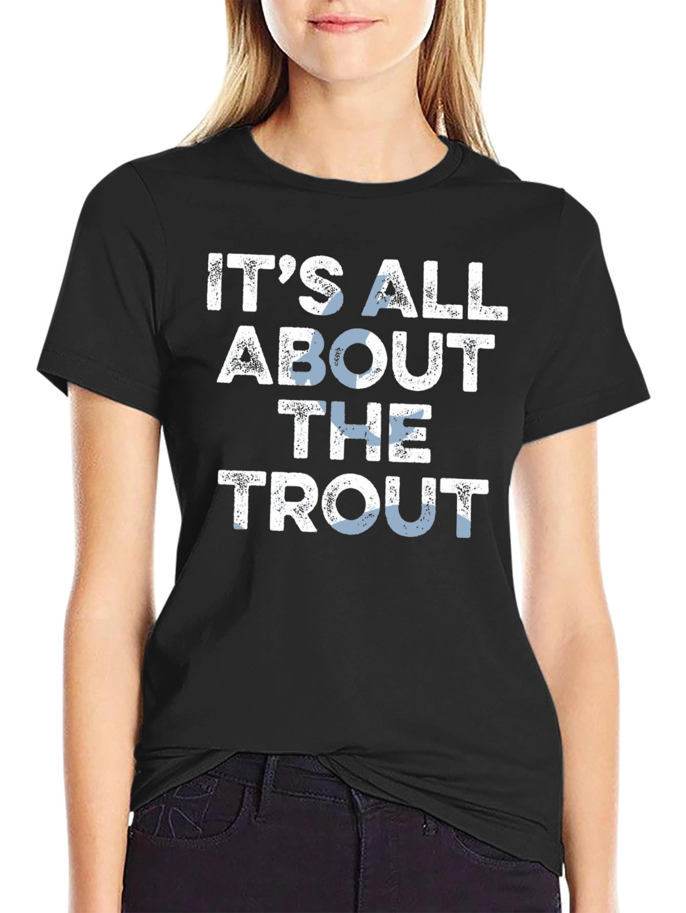 Black It's All About The Trout T-Shirt - Fishing Tee view 2