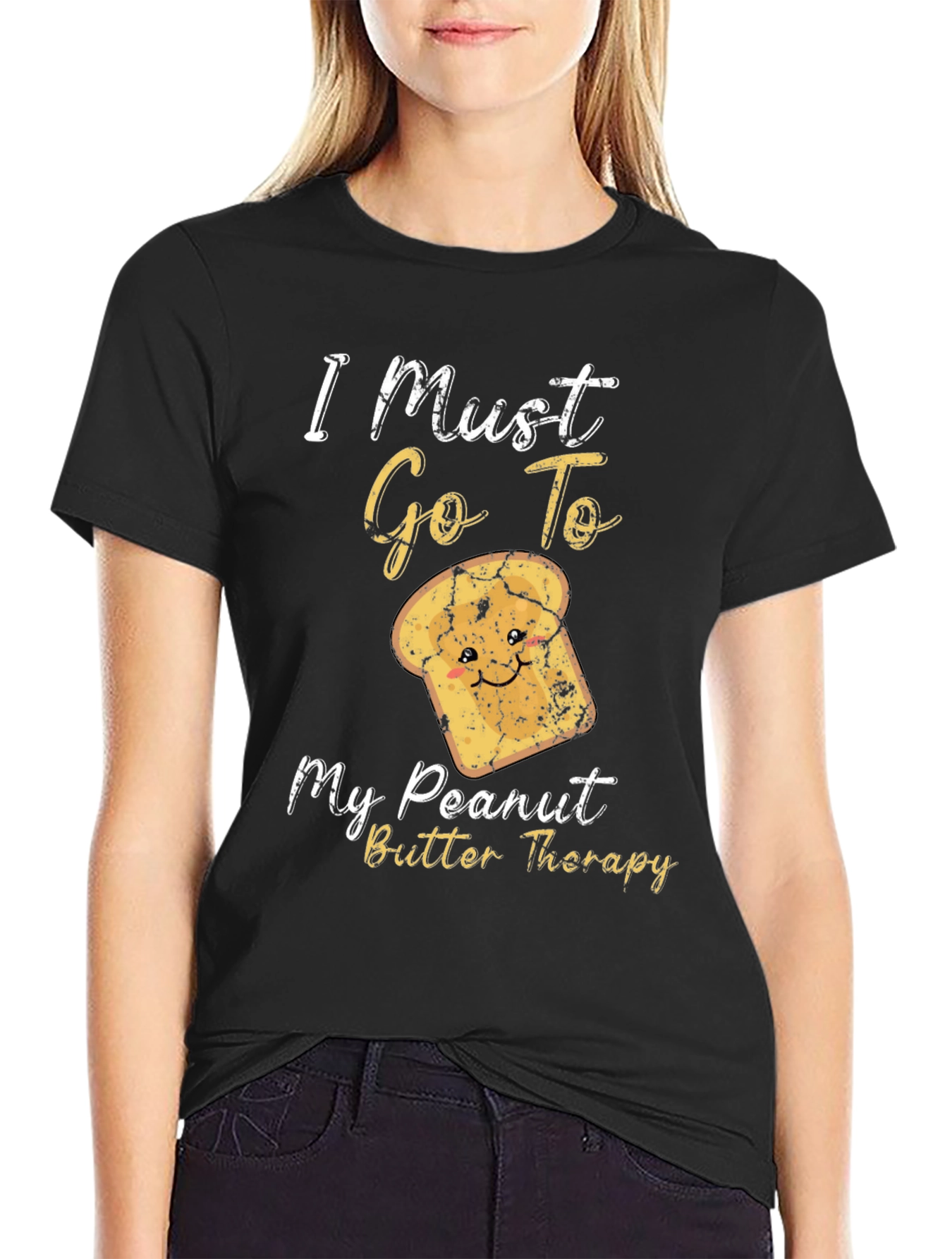 Black Peanut Butter Therapy T-Shirt - Funny Graphic Tee view 2