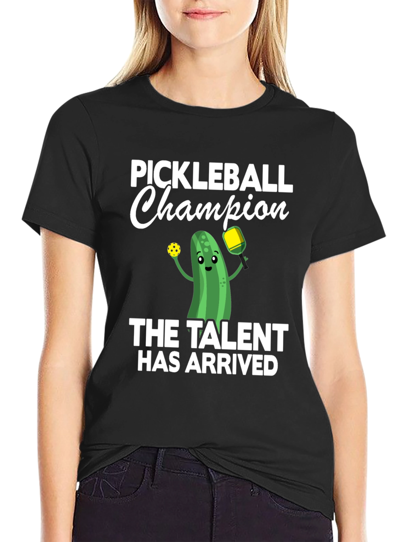 Black Pickleball Champion T-Shirt - The Talent Has Arrived! view 2