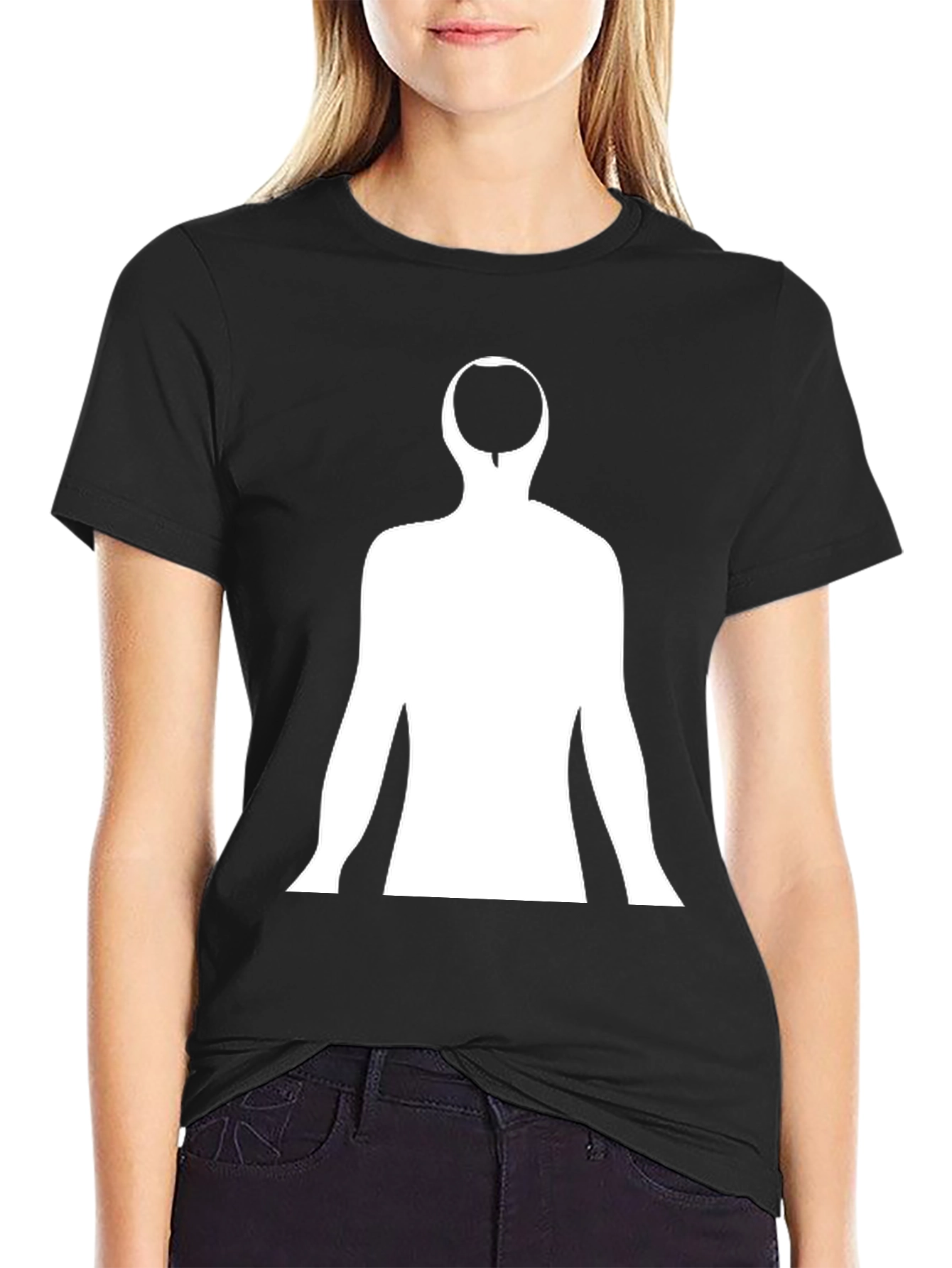Black Abstract Silhouette Black T-Shirt view 2