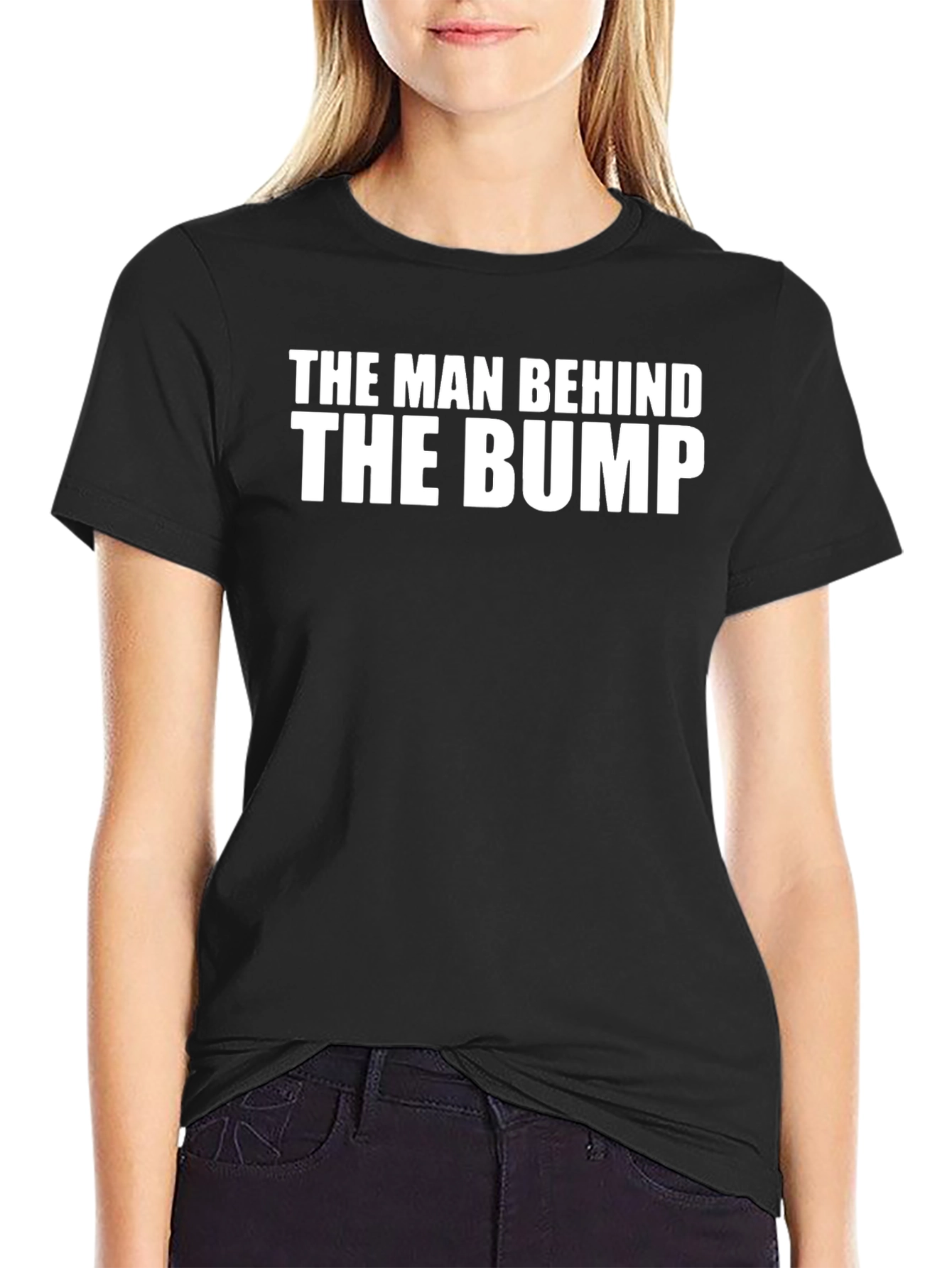Black The Man Behind The Bump T-Shirt view 2