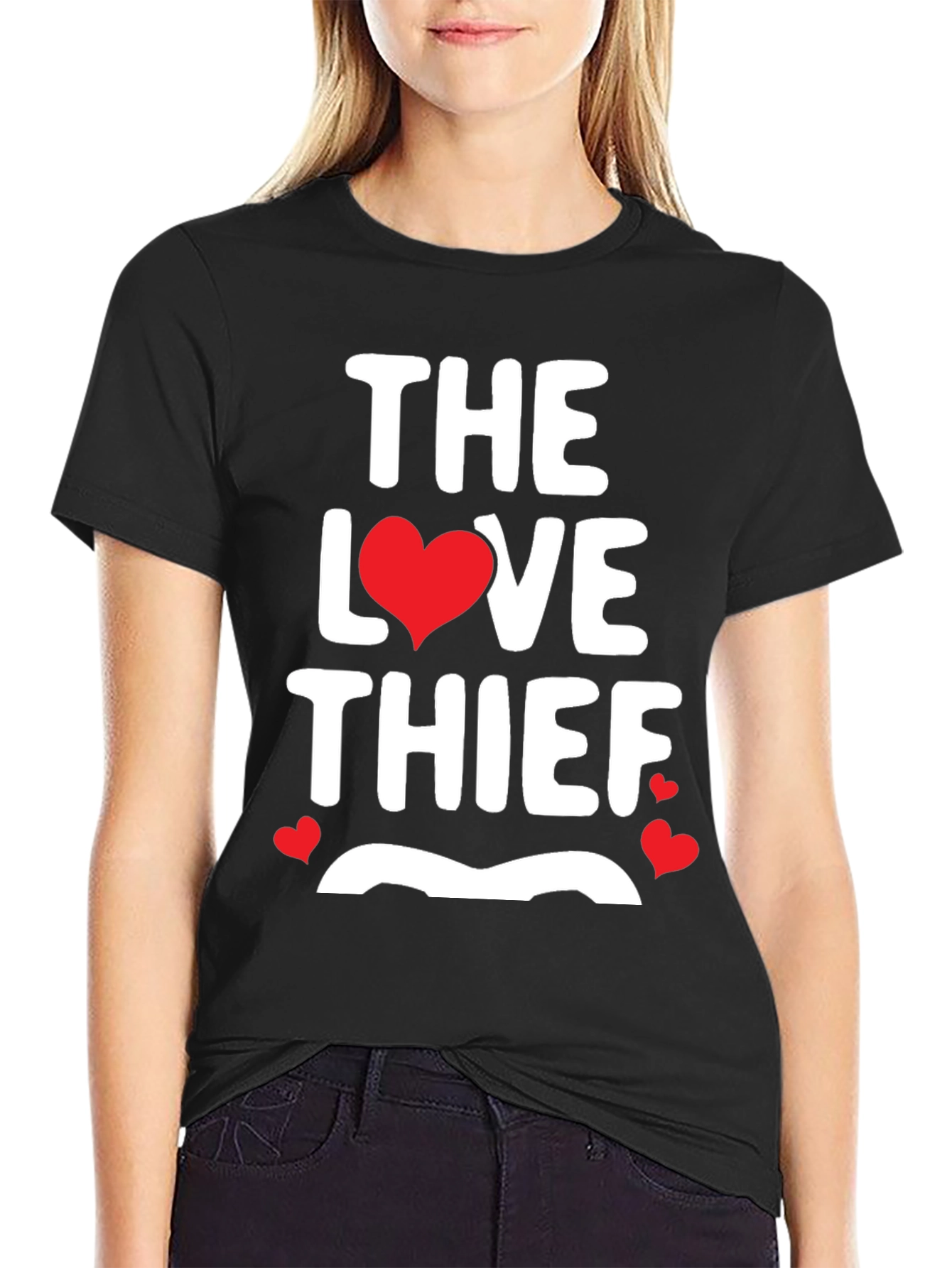Black The Love Thief Graphic T-Shirt view 2