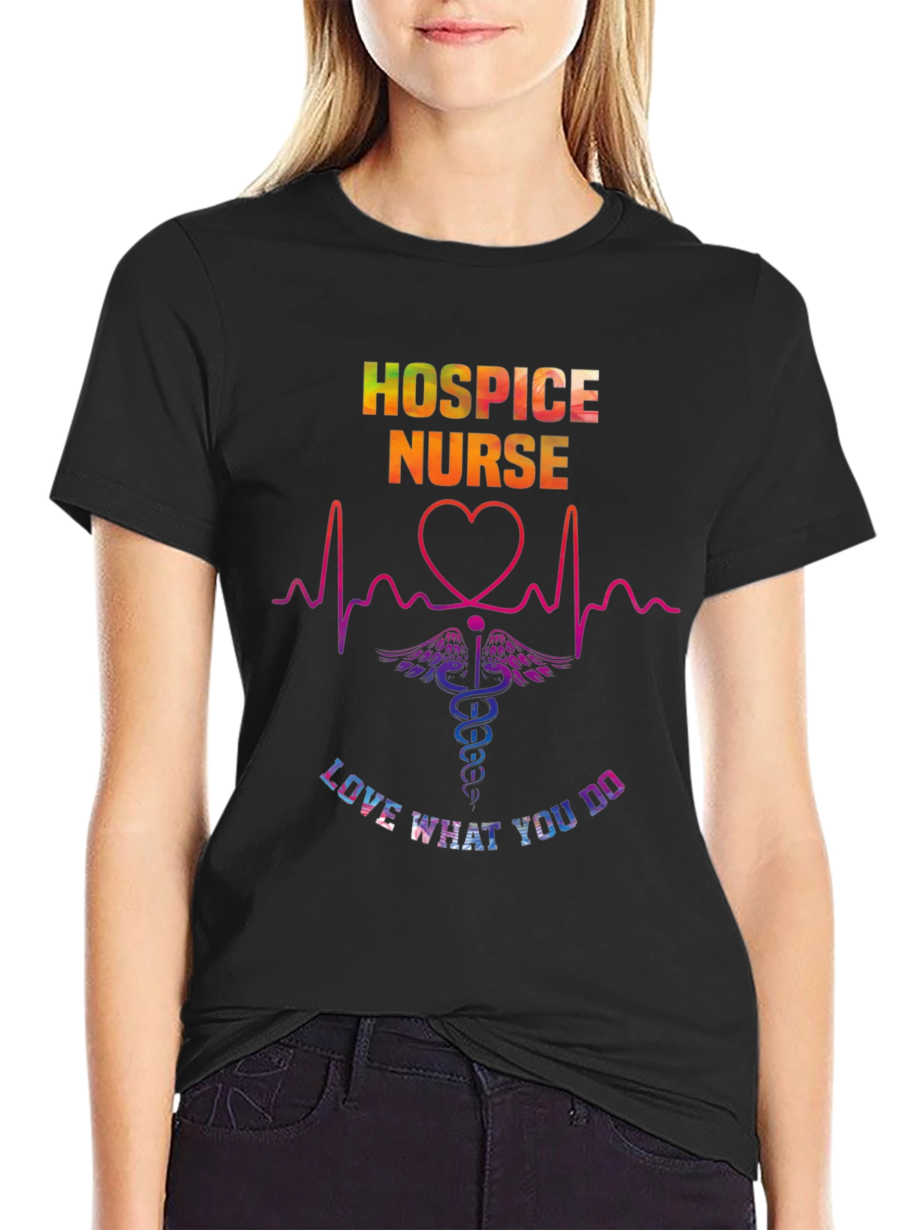 Hospice Nurse Rainbow Graphic Tee - 2