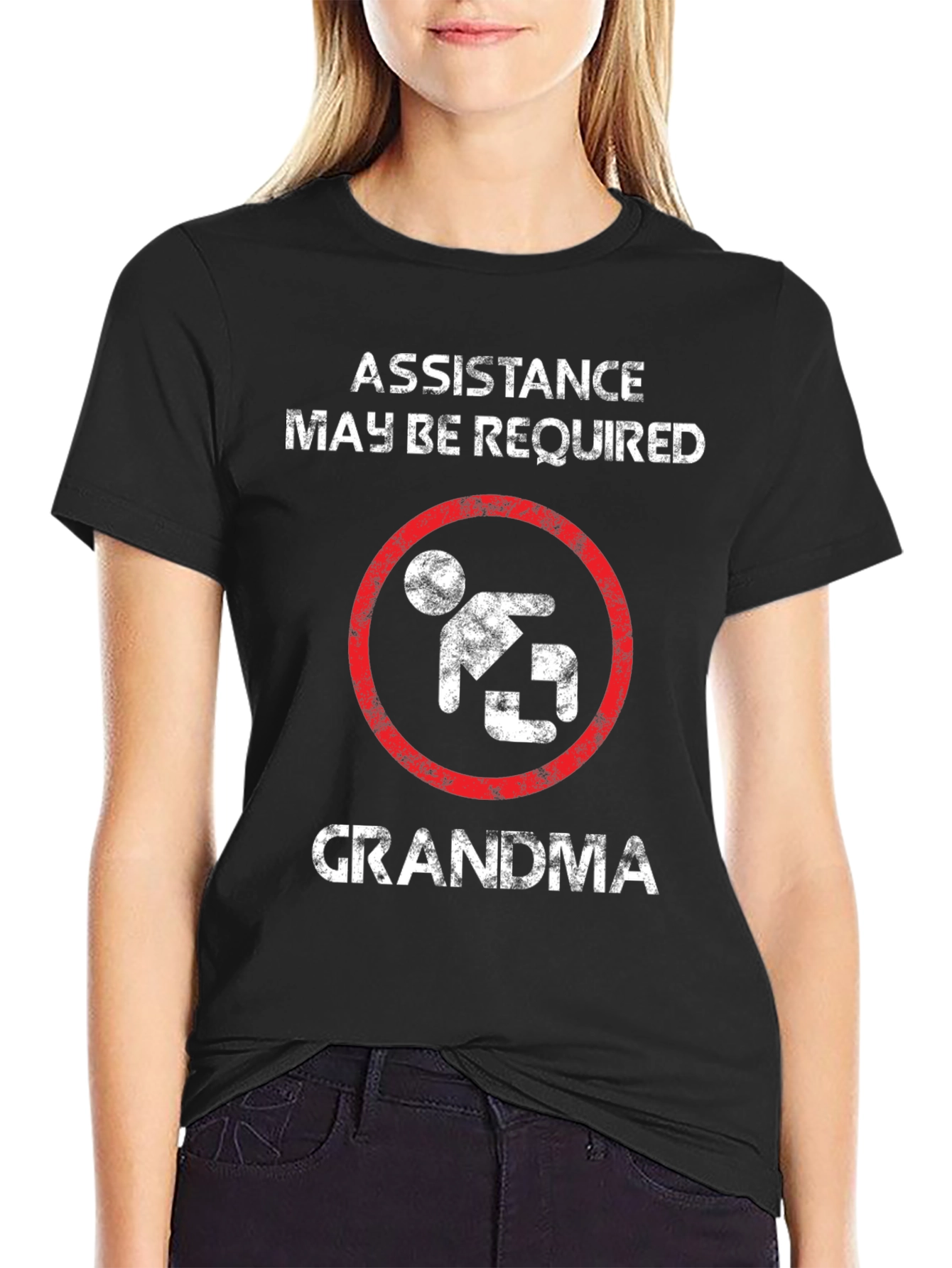Black Assistance May Be Required Grandma Graphic T-Shirt view 2