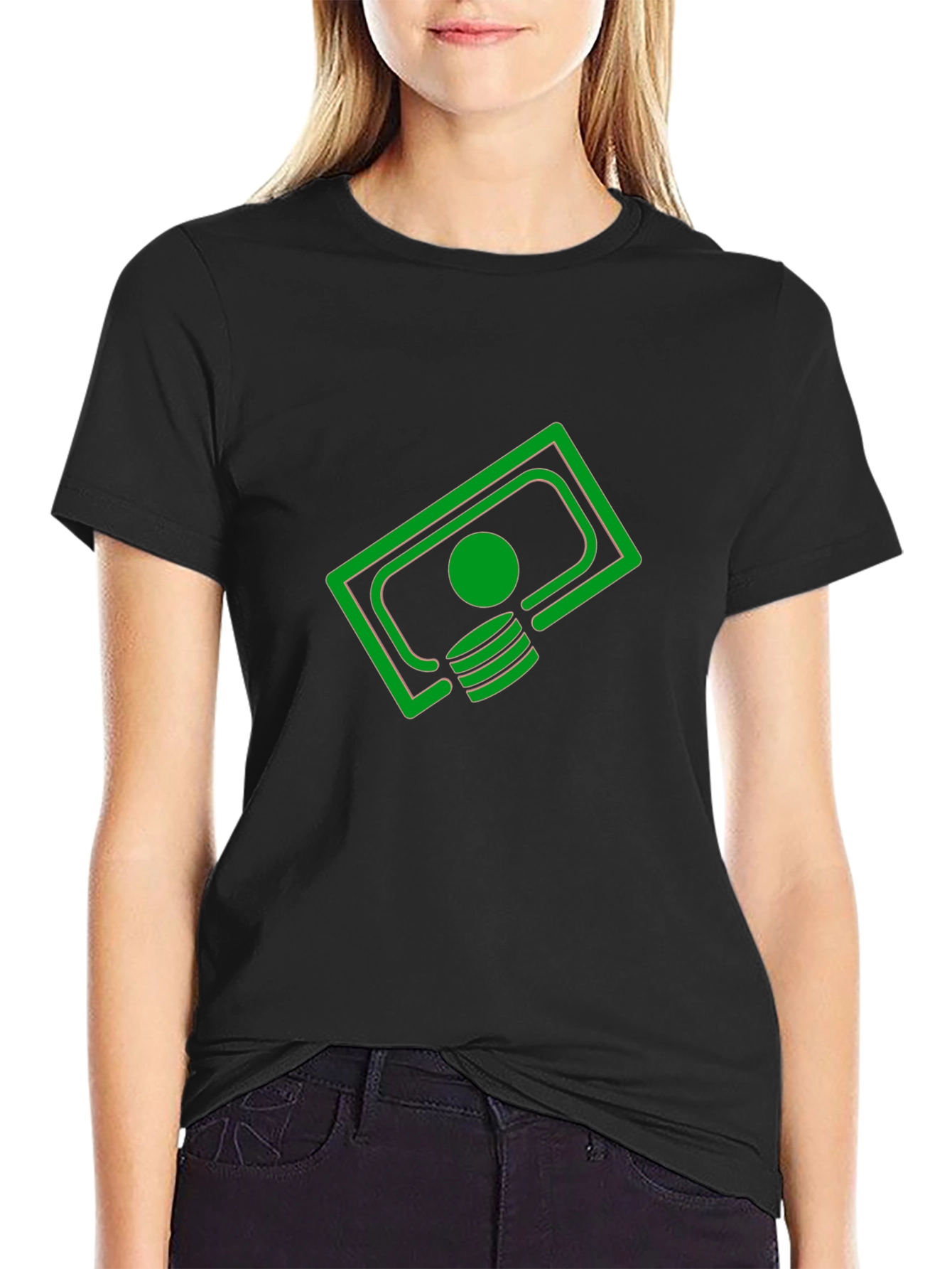 Black Money Graphic Tee - Cool Black T-Shirt view 2