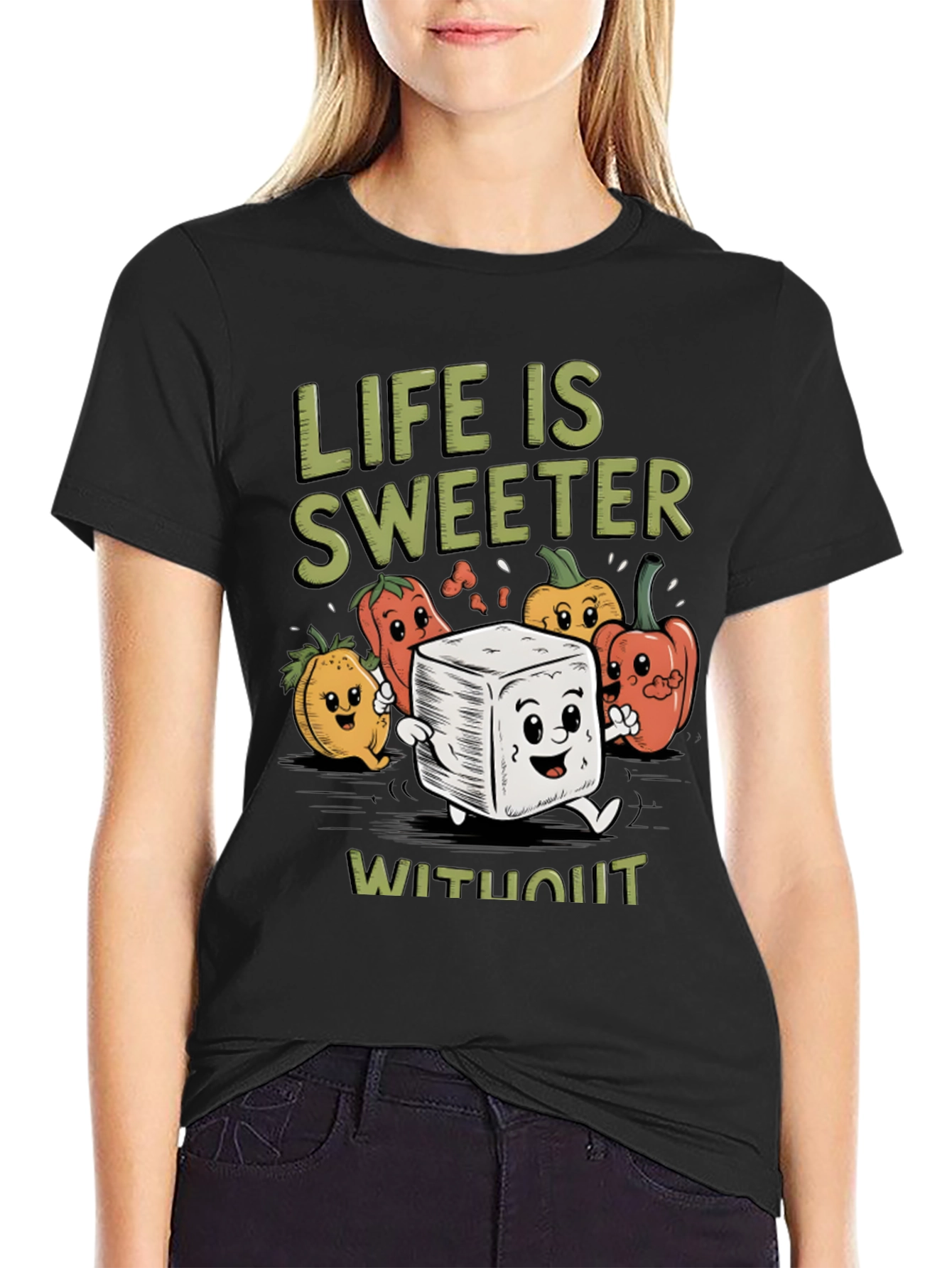 Black Life is Sweeter T-Shirt - Sugar Free Humor Tee view 2