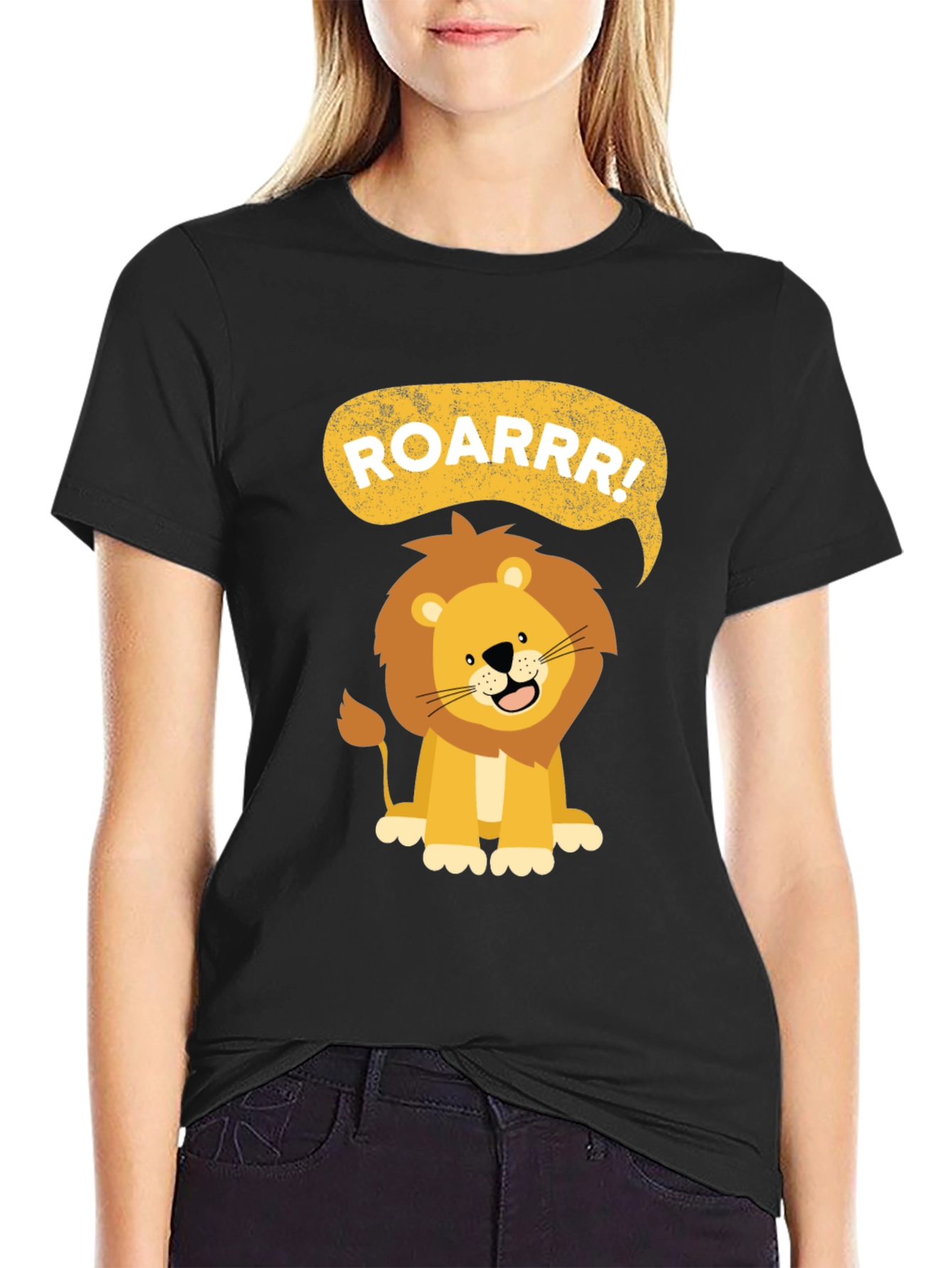 Black Lion "ROARRR" Graphic T-Shirt view 2