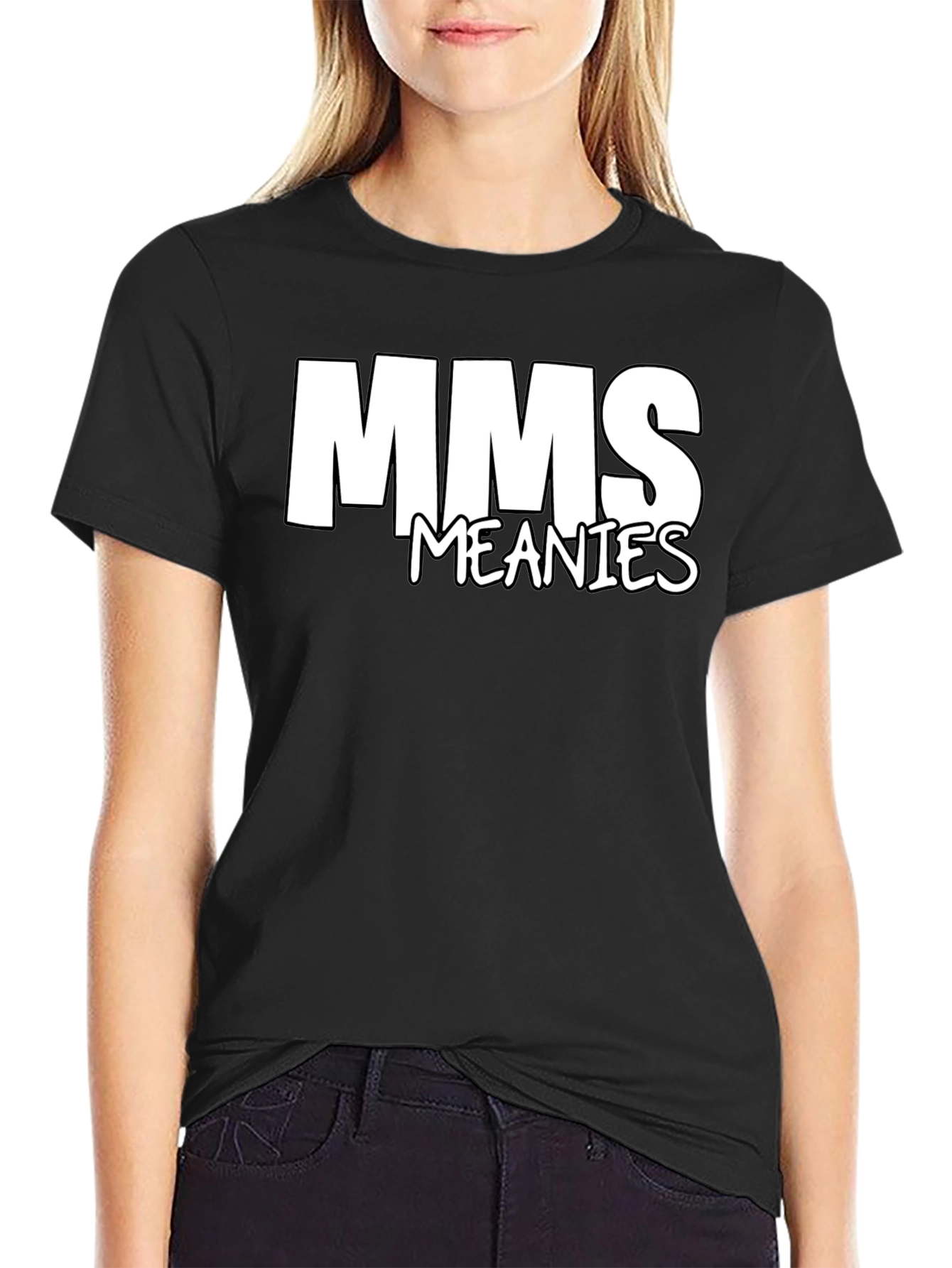 Black MMS Meanies Black Cotton T-Shirt view 2