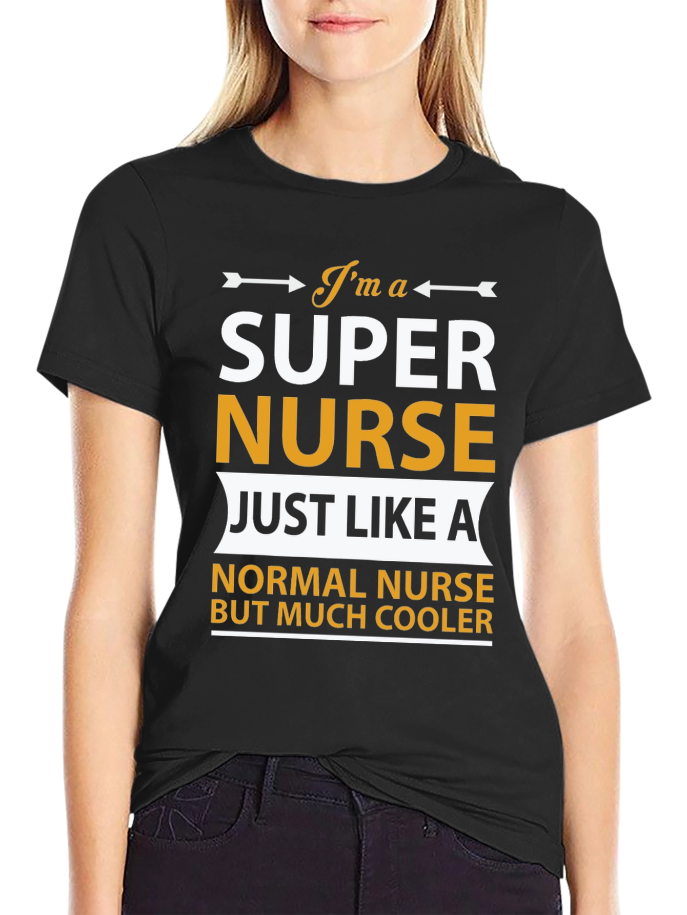 Black Super Nurse T-Shirt - Cool Nurse Apparel view 2