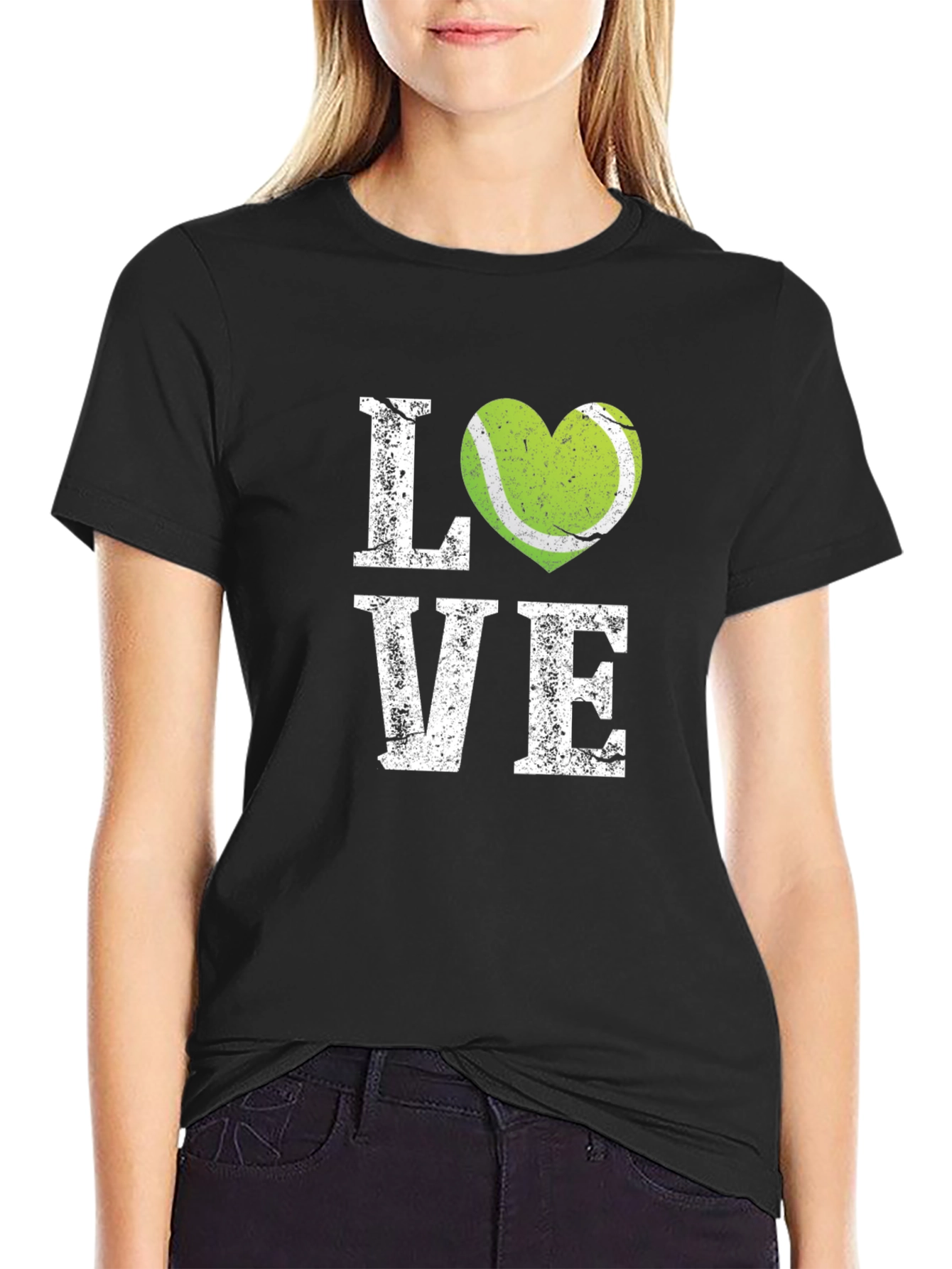 Black Tennis Love Graphic T-Shirt view 2