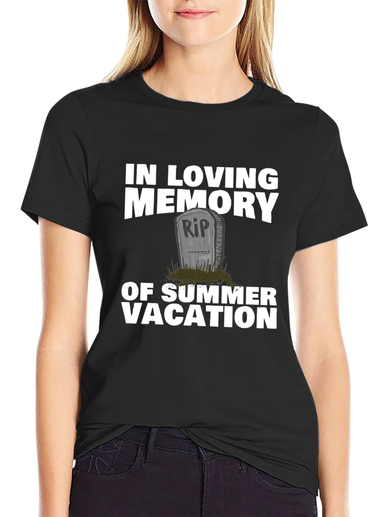 Black Summer Vacation Memorial T-Shirt view 2