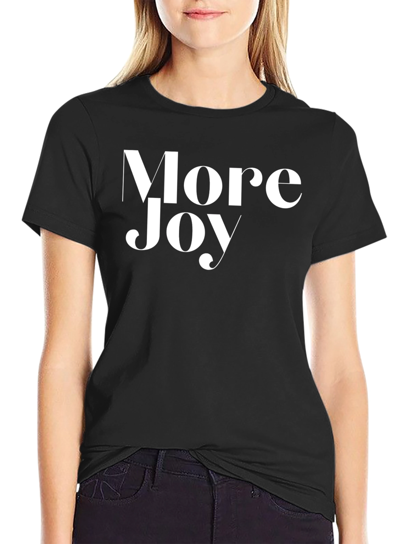 Black More Joy Graphic Tee - Black Cotton Comfort view 2