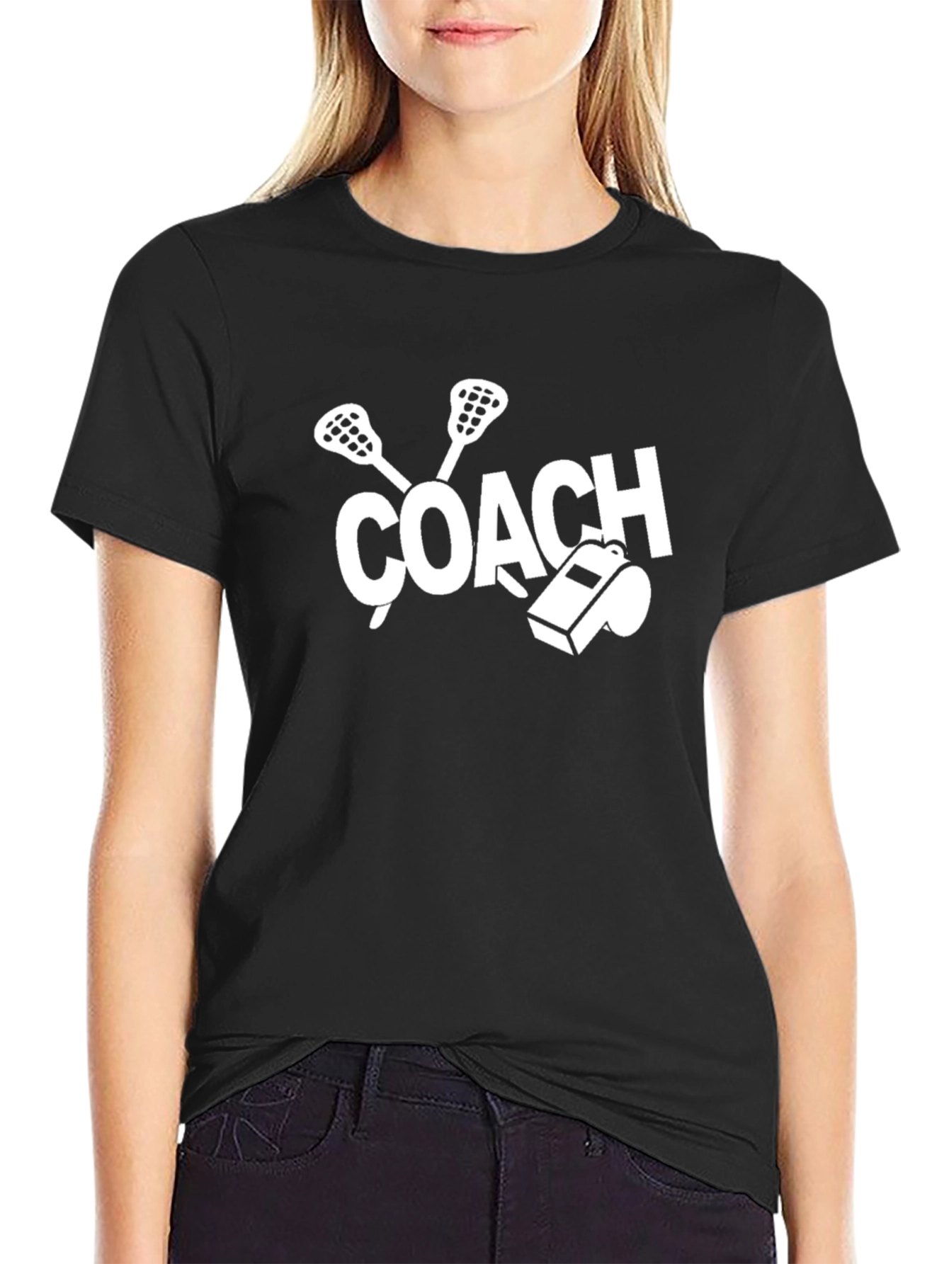Black Lacrosse Coach T-Shirt view 2