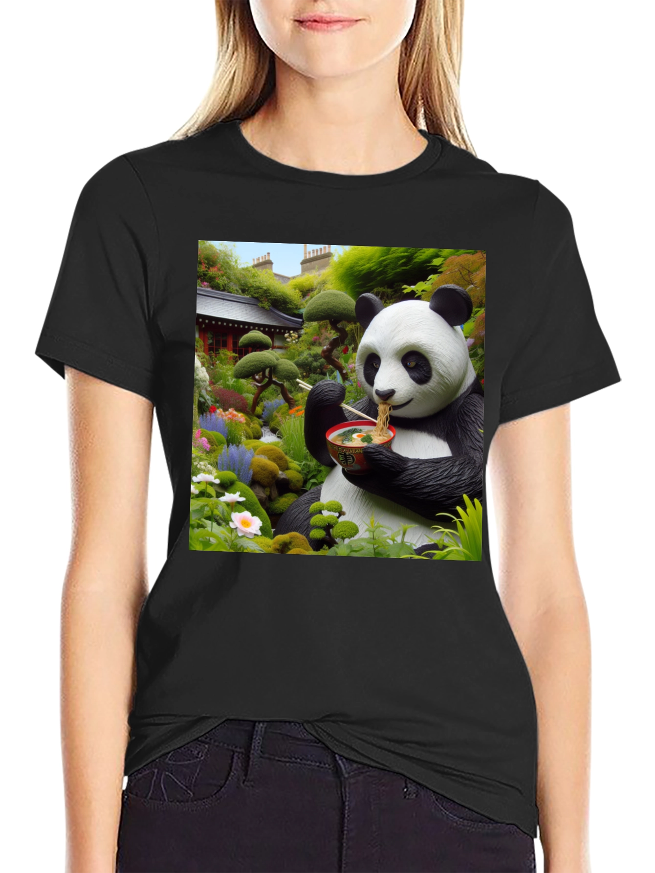 Black Panda Ramen T-Shirt view 2