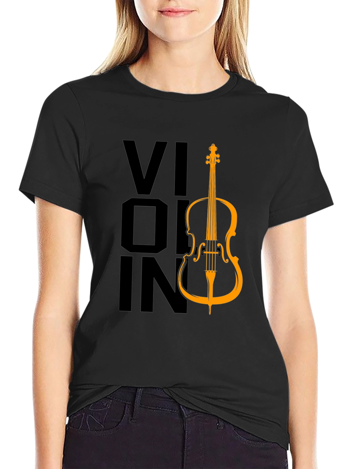 Black Violin Graphic Tee - Classic Music Lover T-Shirt view 2