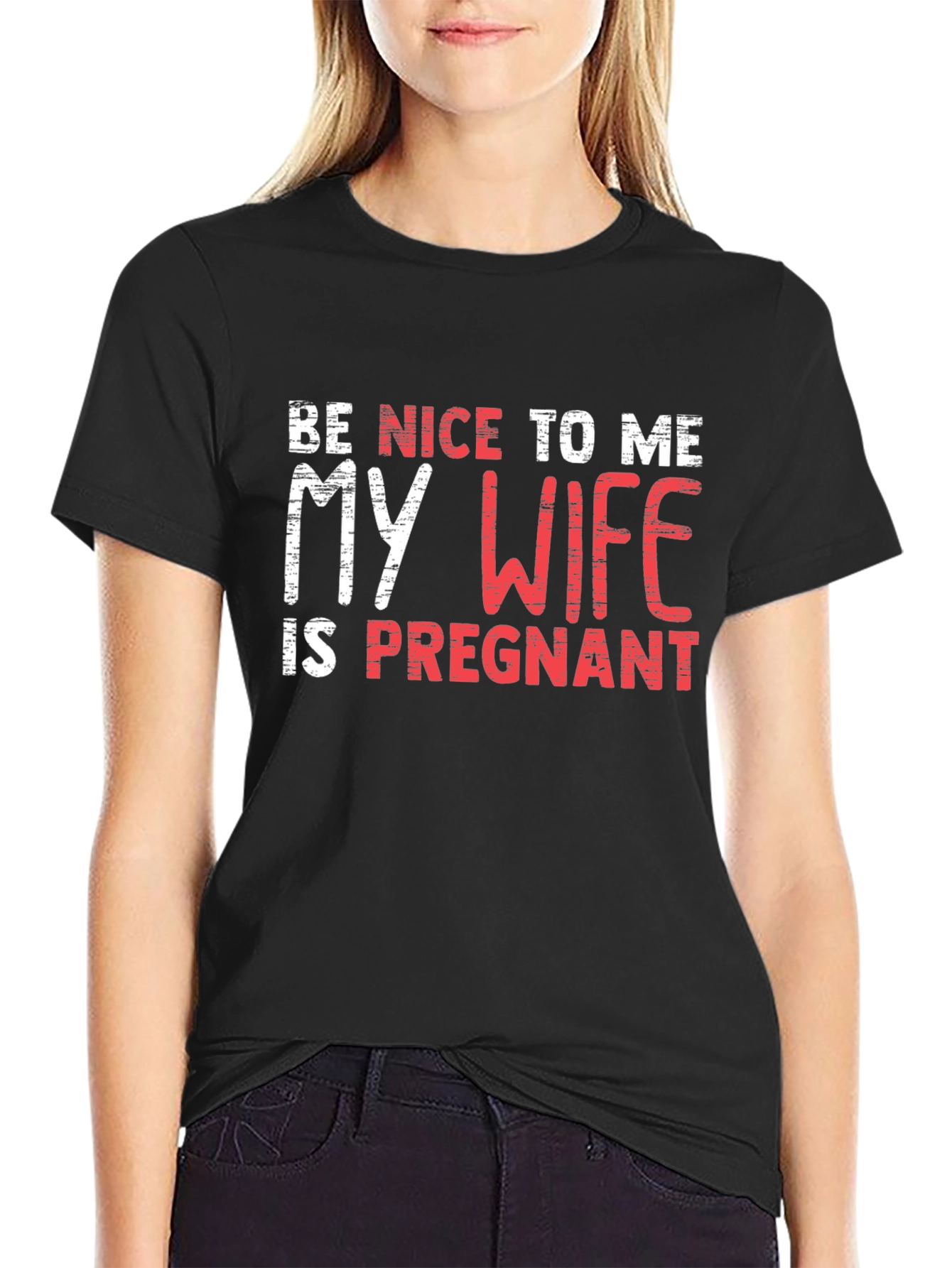 Black Funny Pregnancy Announcement Men's T-Shirt view 2