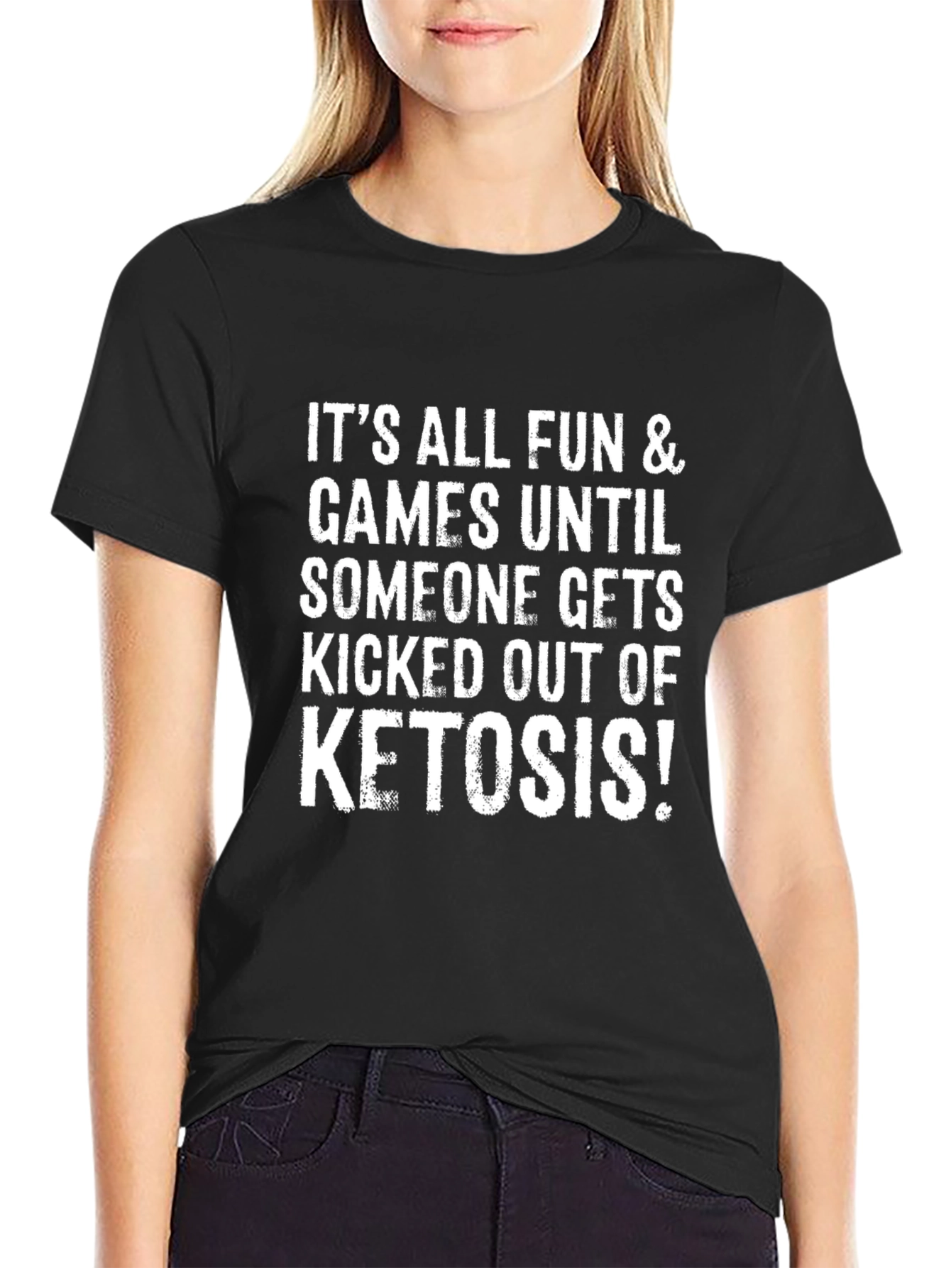 Black Keto Diet T-Shirt: Fun & Games Ketosis Tee view 2