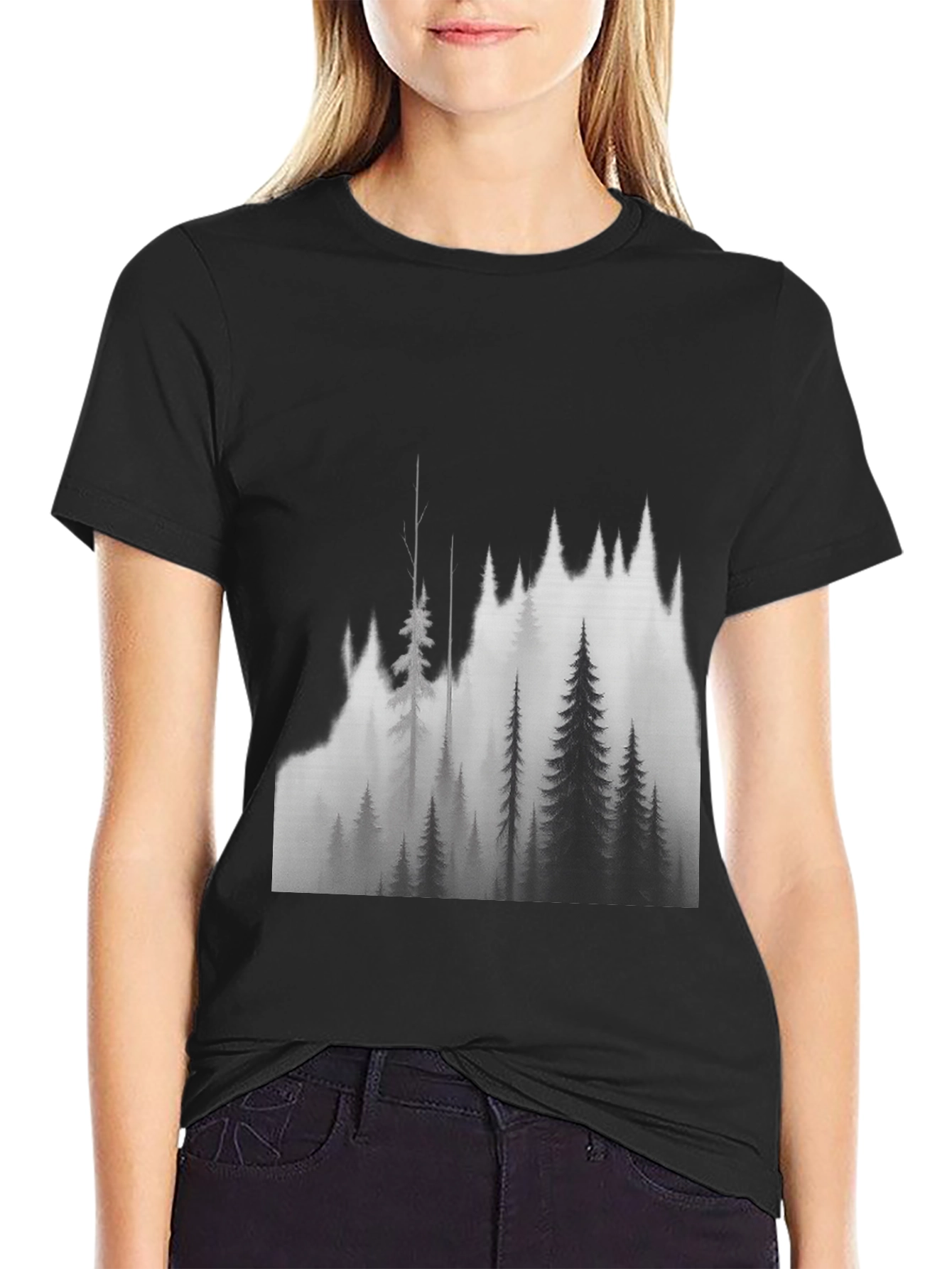 Black Mountain Forest Graphic Tee - Black view 2