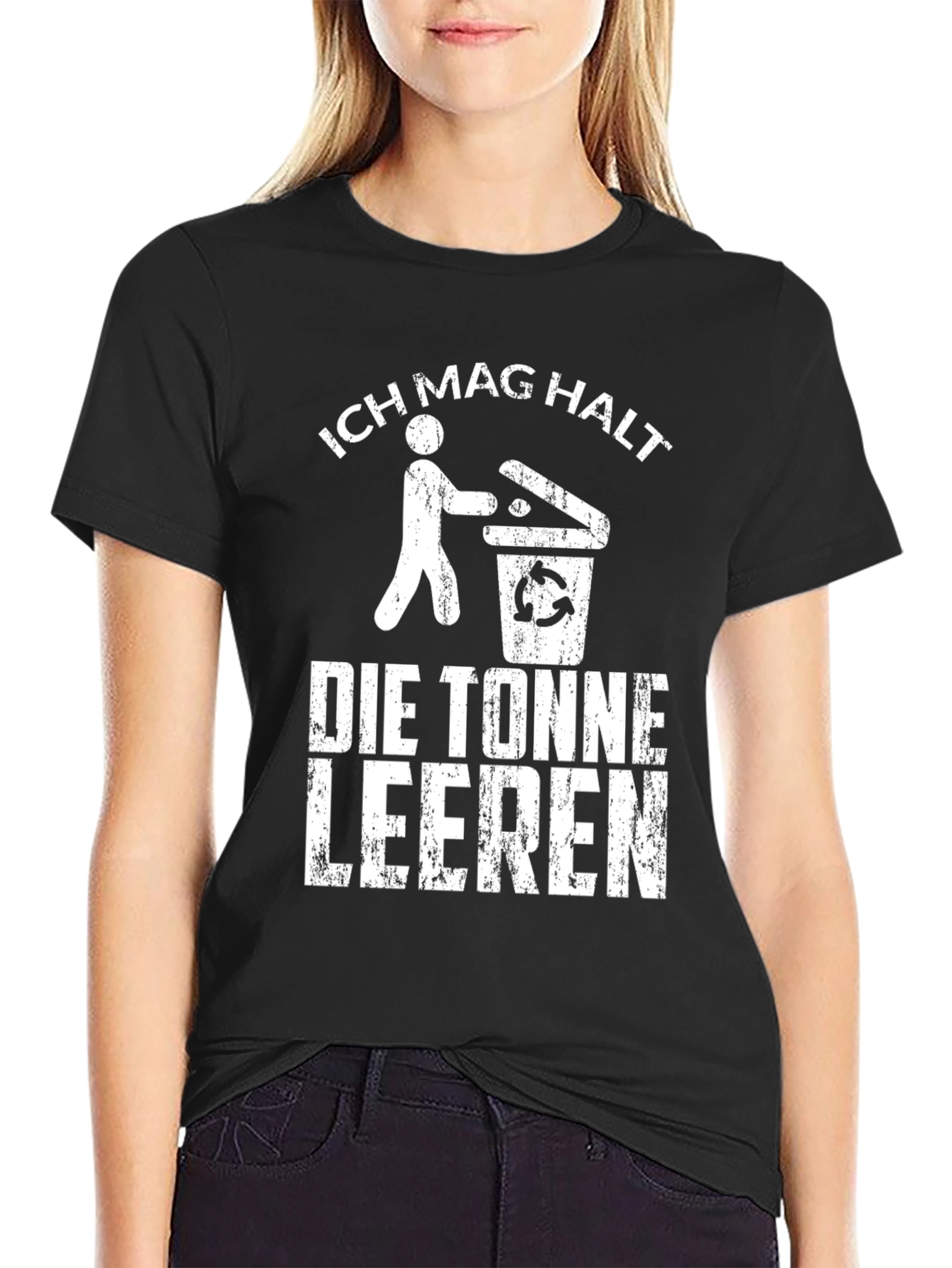 Black Ich Mag Halt T-Shirt - Novelty Recycling Humor Tee view 2