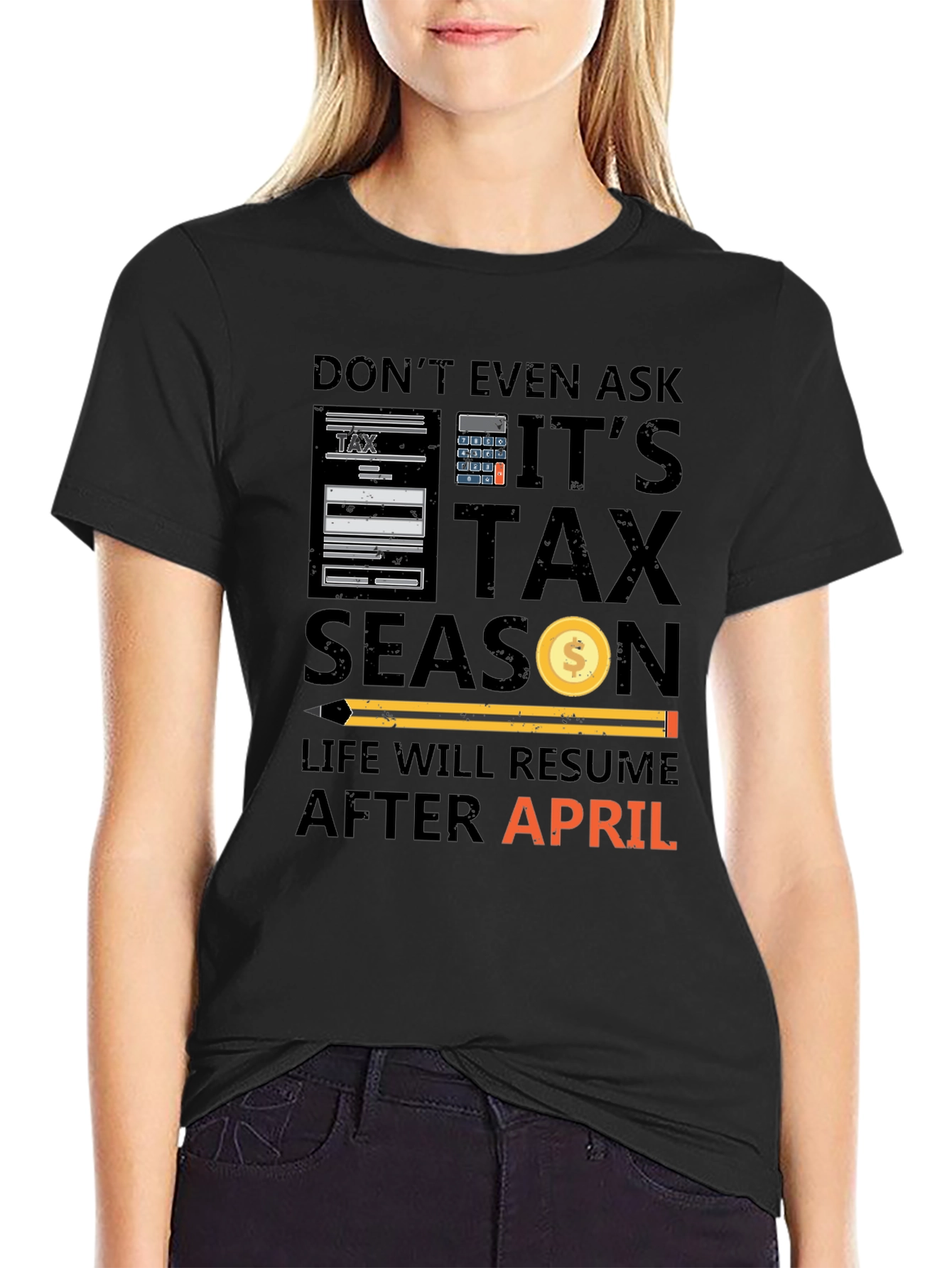 Black Don't Ask Tax Season T-Shirt view 2
