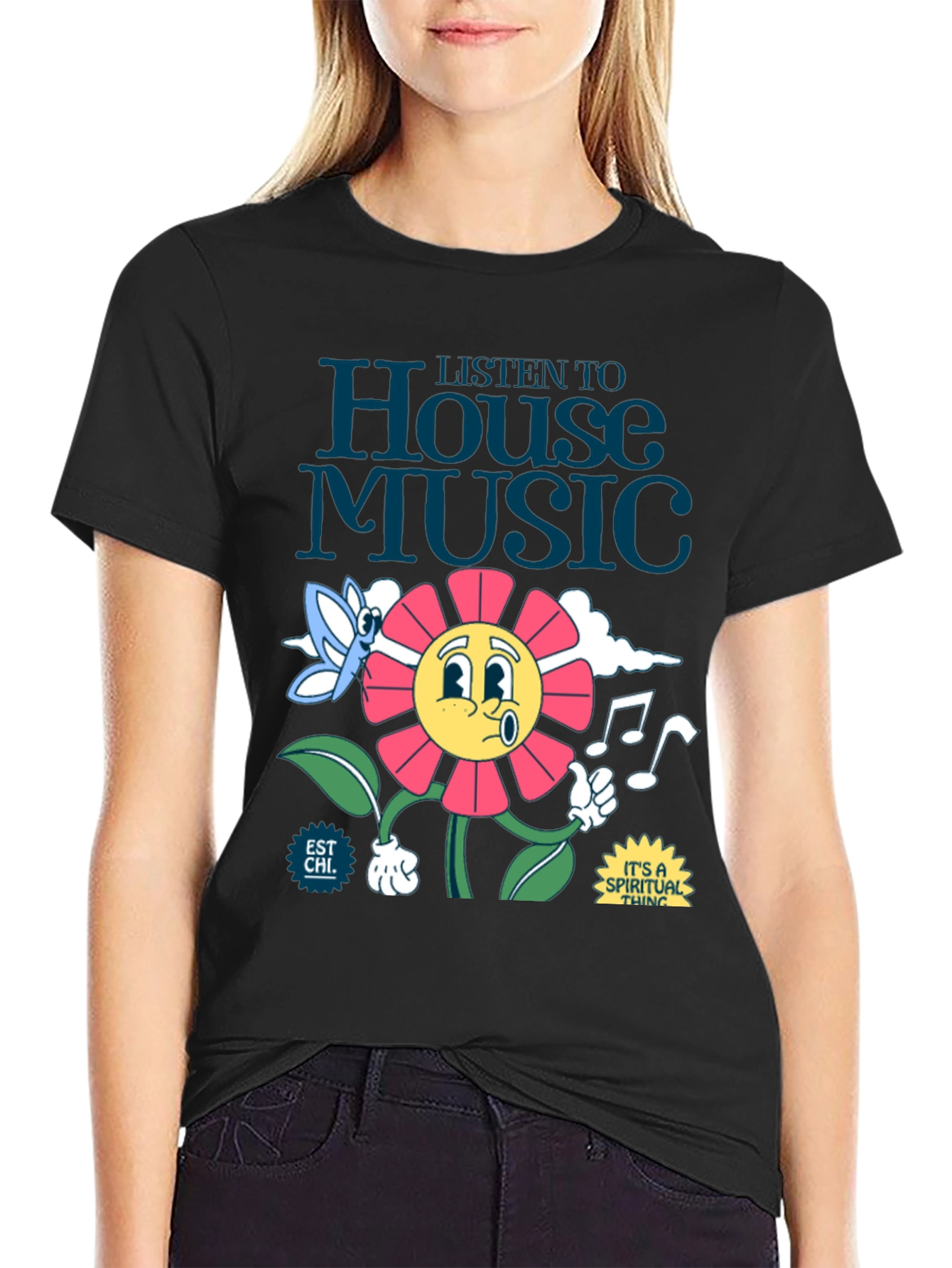 Black House Music Graphic Tee - Spiritual Vibe view 2
