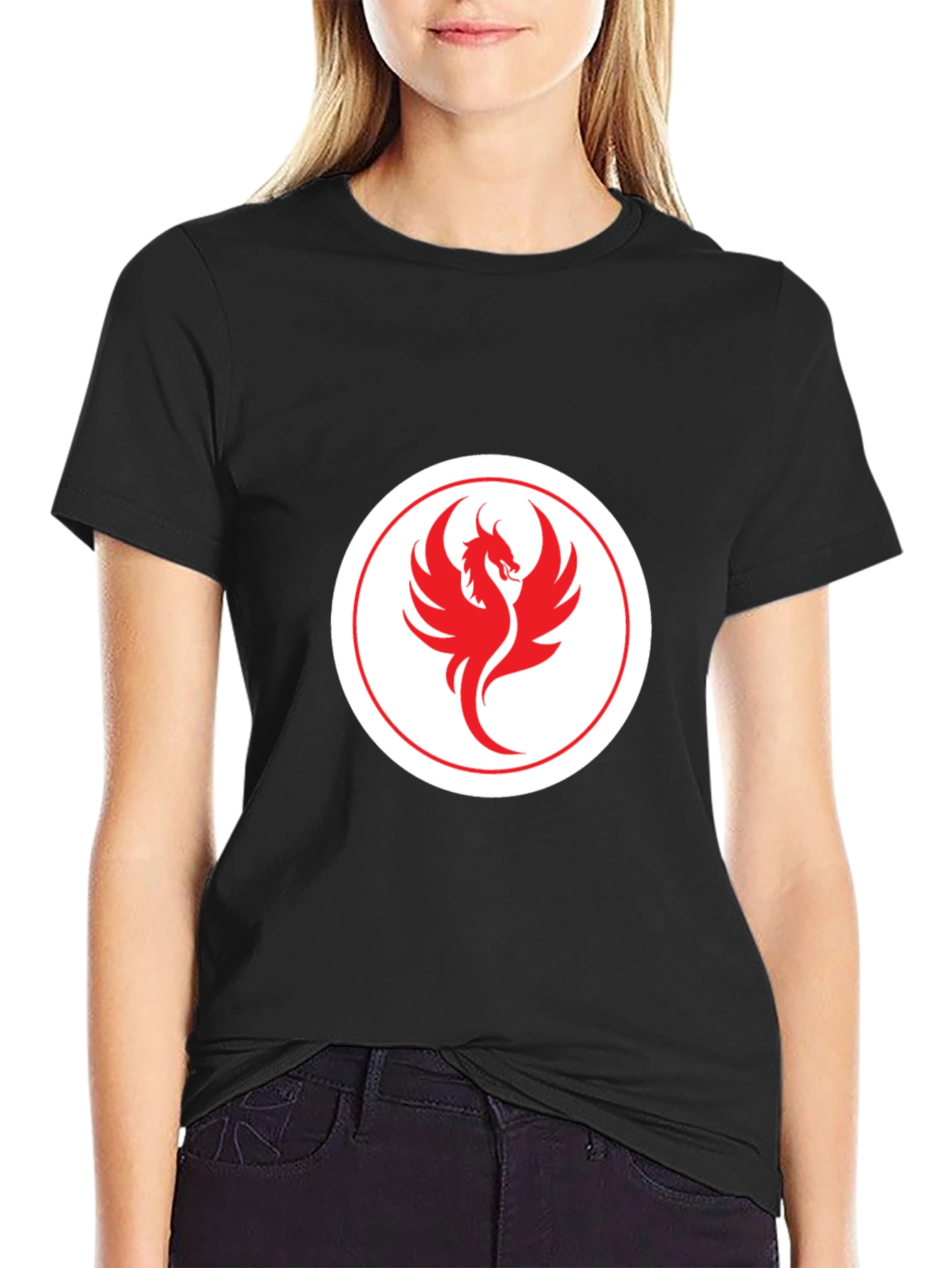 Black Phoenix Graphic Tee - Stylish Black T-Shirt for Men view 2