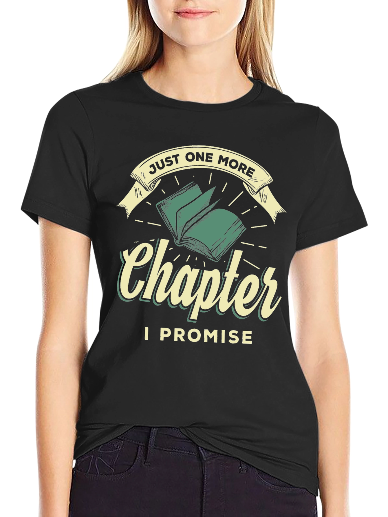 Black Just One More Chapter T-Shirt view 2