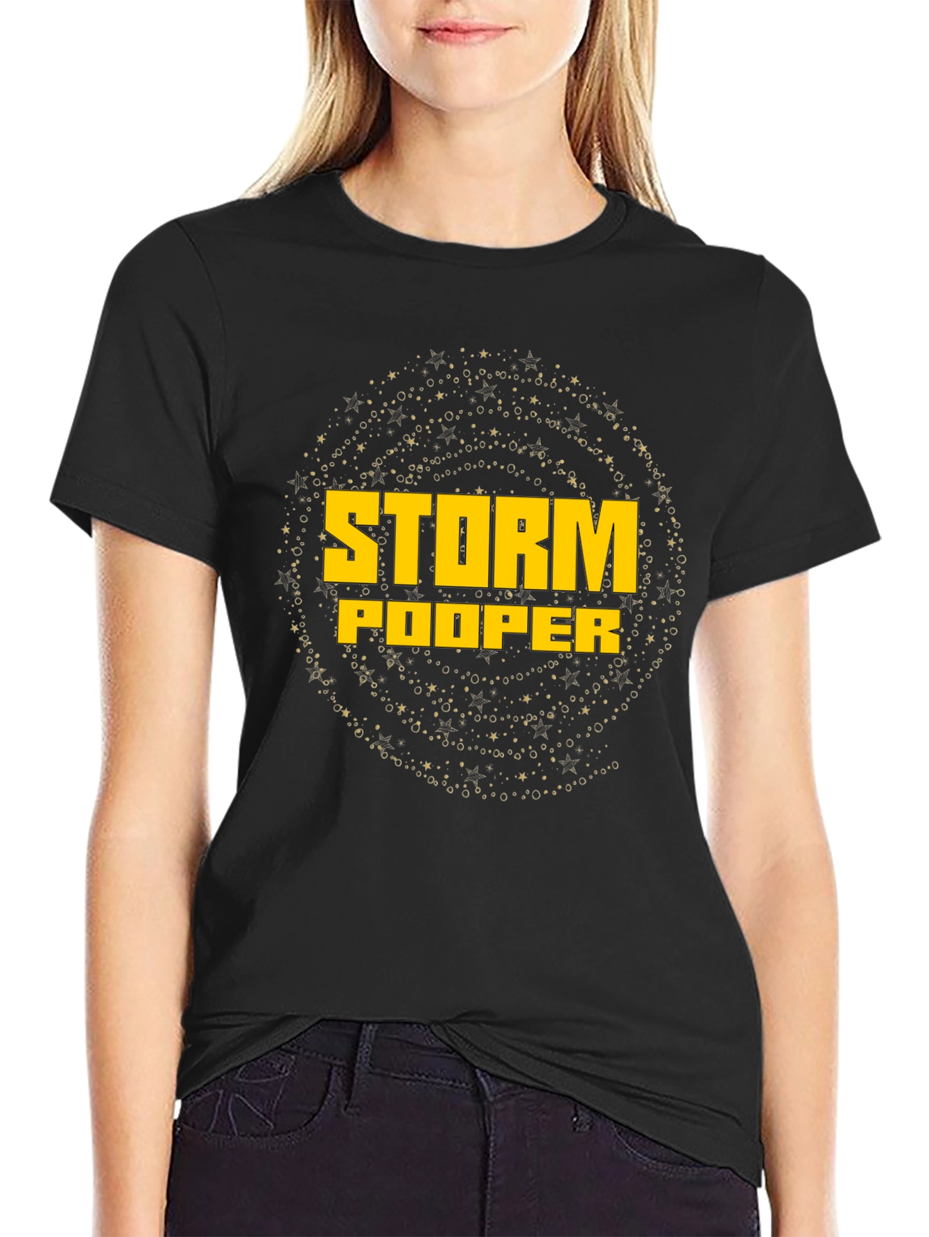 Black Storm Pooper Graphic T-Shirt - Black Cotton Tee view 2