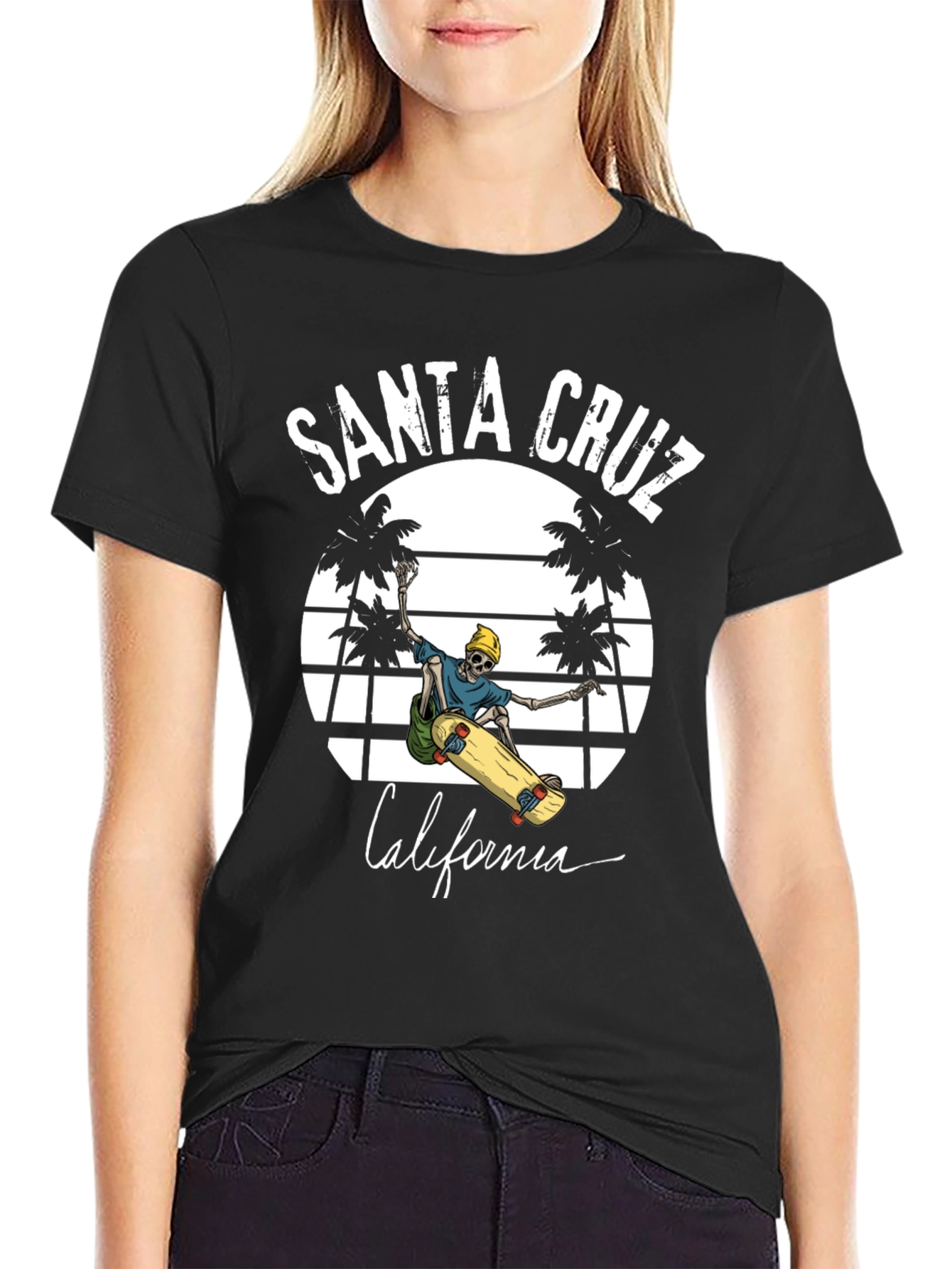 Santa Cruz California Skeleton Skateboarder T-Shirt - 2
