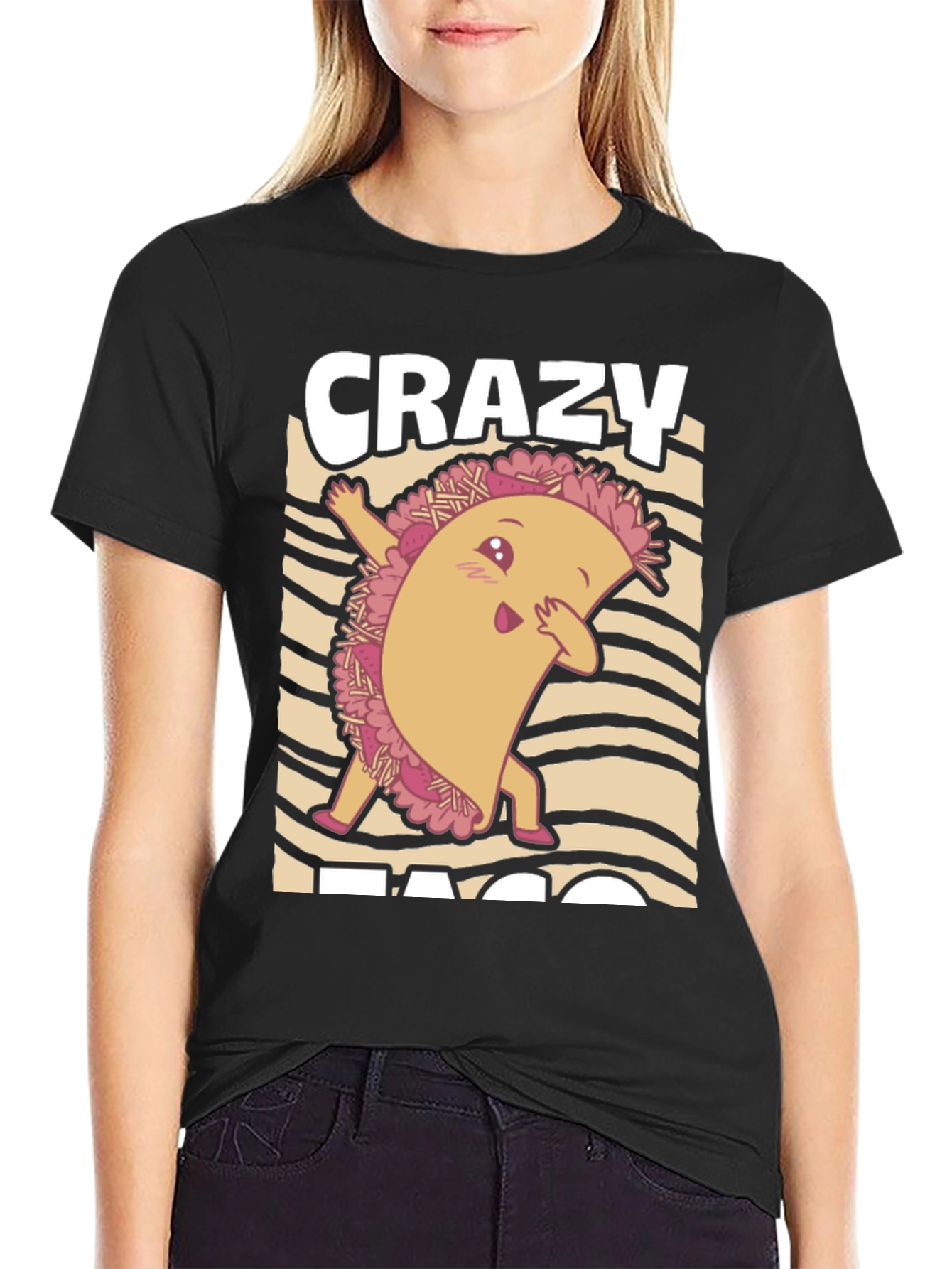 Black Crazy Taco Dab Black T-Shirt view 2
