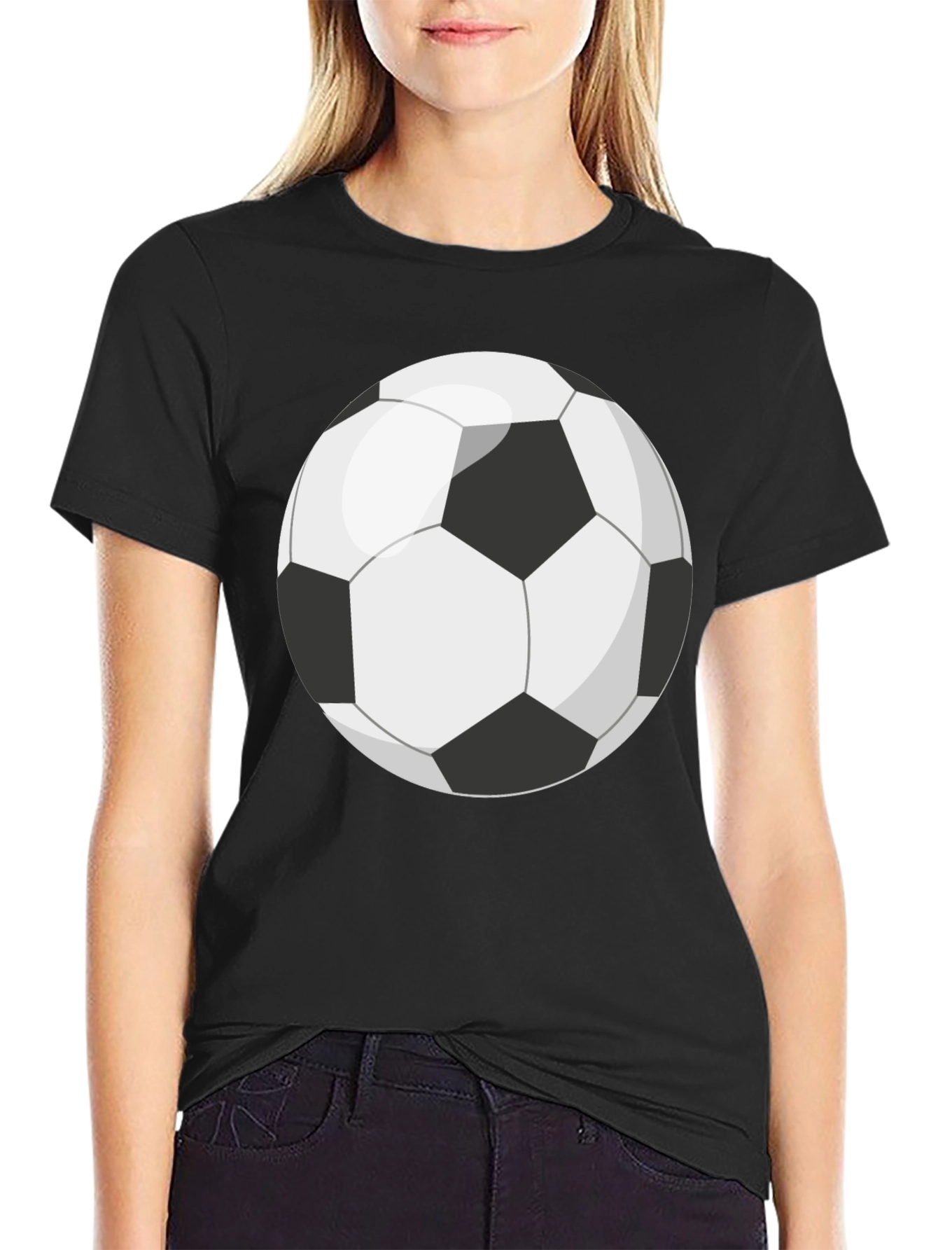 Black Soccer Ball Graphic T-Shirt view 2