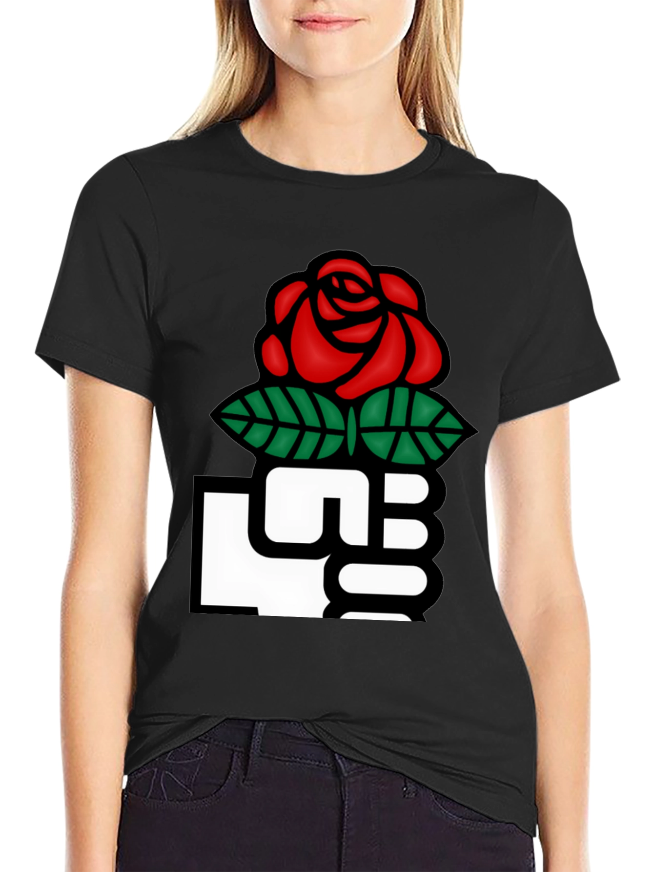 Black Rose Fist Graphic T-Shirt view 2