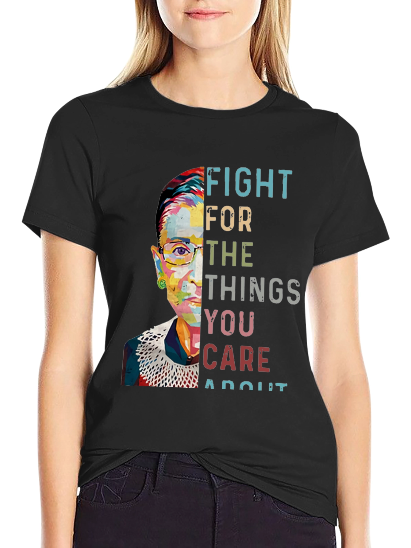 Black Fight For What You Care About T-Shirt view 2