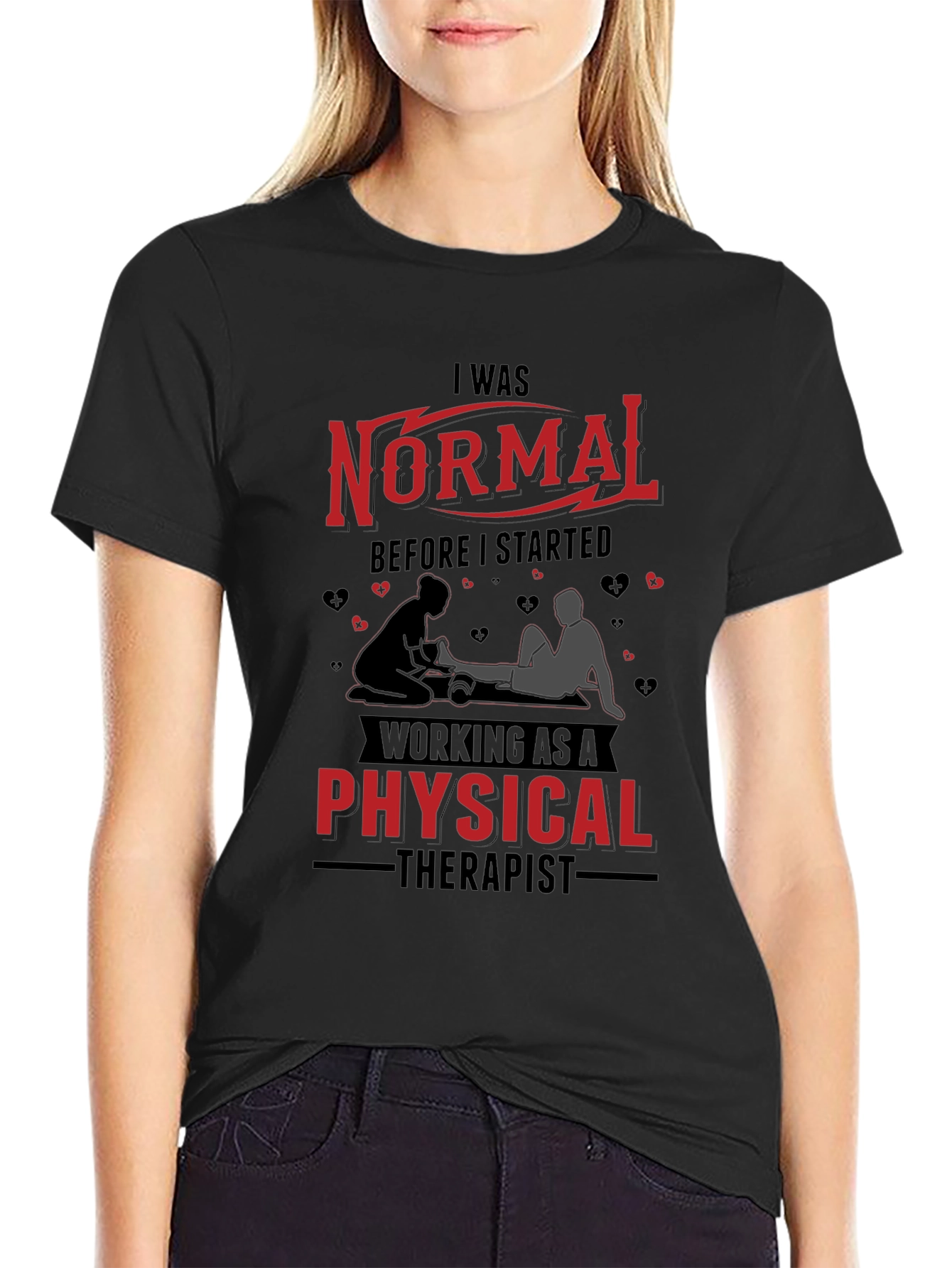Black Normal Before Physical Therapist Graphic Tee view 2