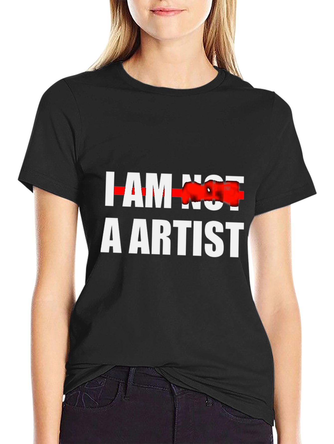 Black I Am Not An Artist Graphic Tee - Bold & Unique view 2